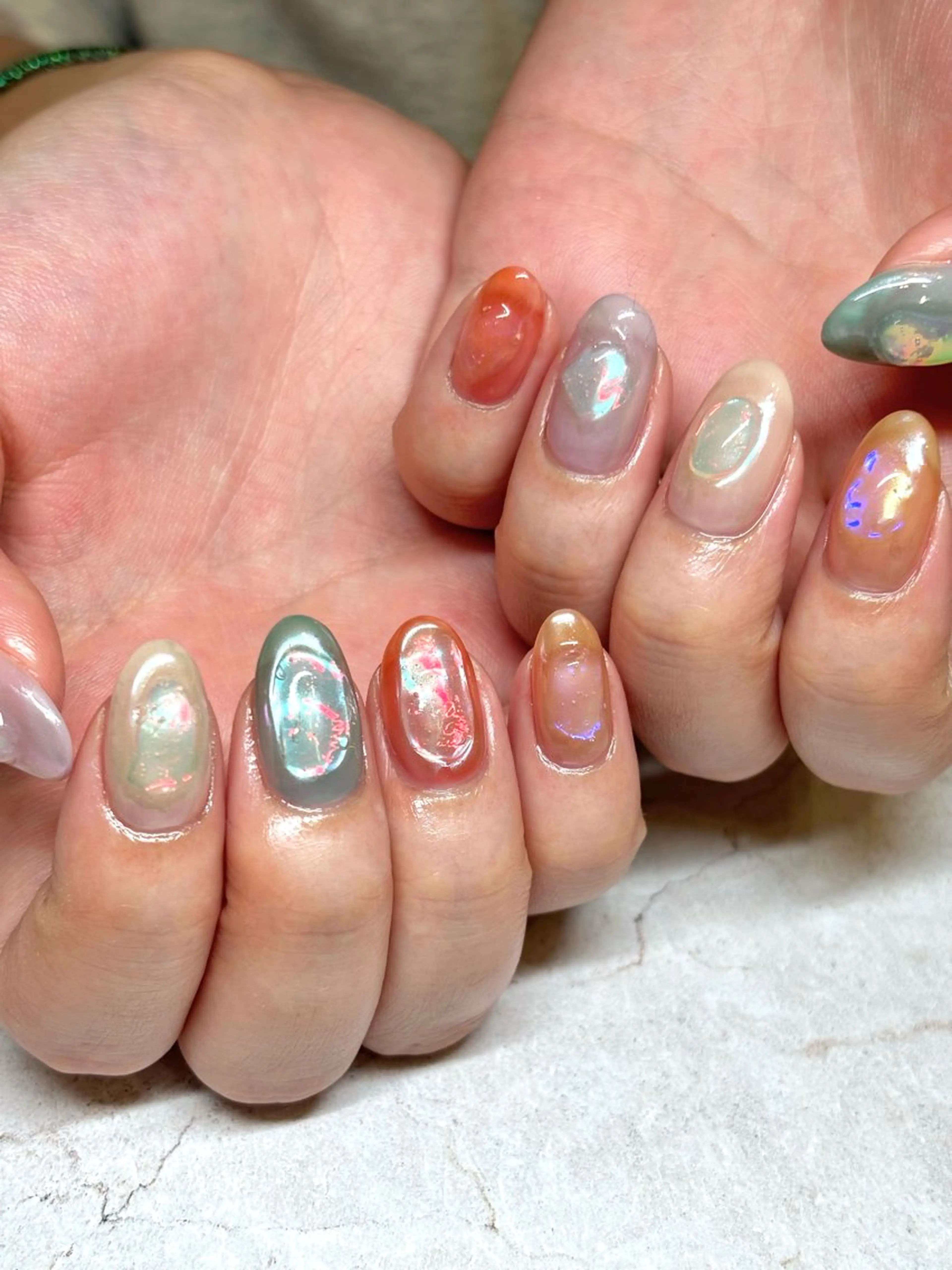 キッズ ネイル ジェルネイル マグネットネイル ミラーネイル ニュアンスネイル オフィスネイル ハンドネイル illum hicariのネイルデザイン