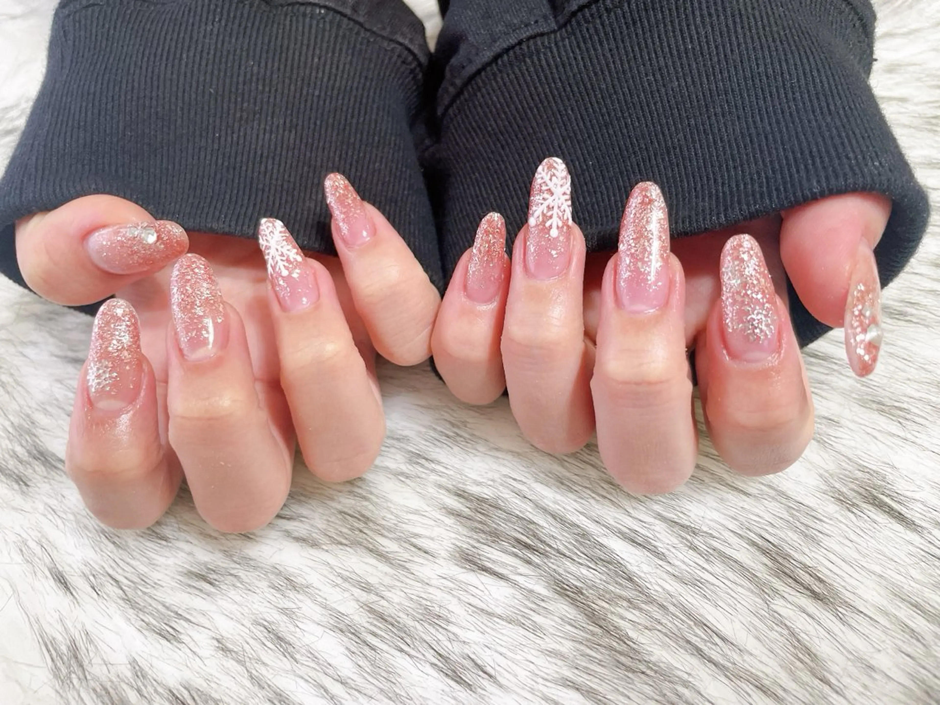 ネイル ジェルネイル 韓国ネイル パラジェル 冬ネイル クリスマス kikinail 溝の口のネイルデザイン