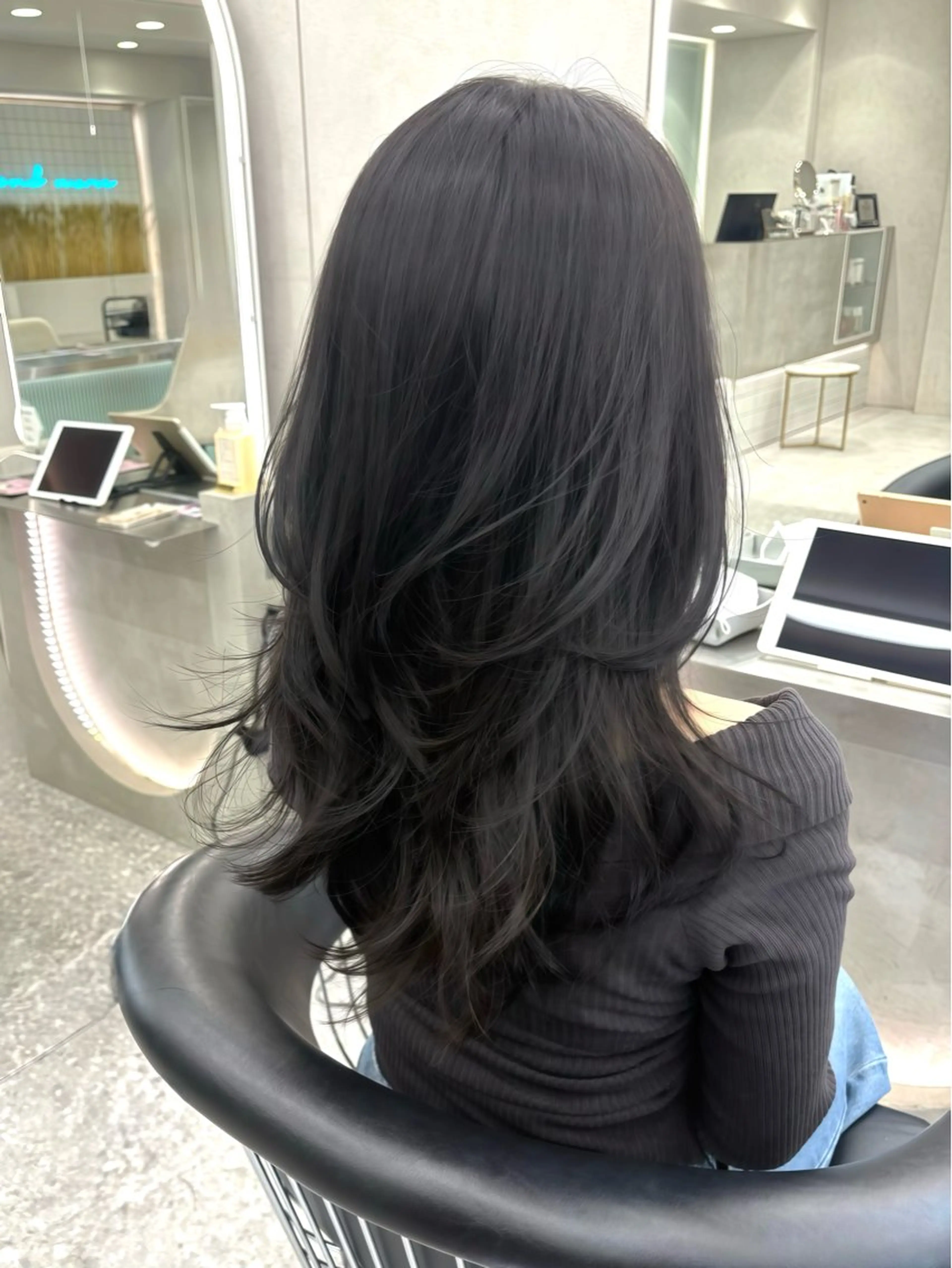 ミディアム カラー ヘアアレンジ カット ヘアカラー fumika🎀 韓国ヘアのヘアスタイル