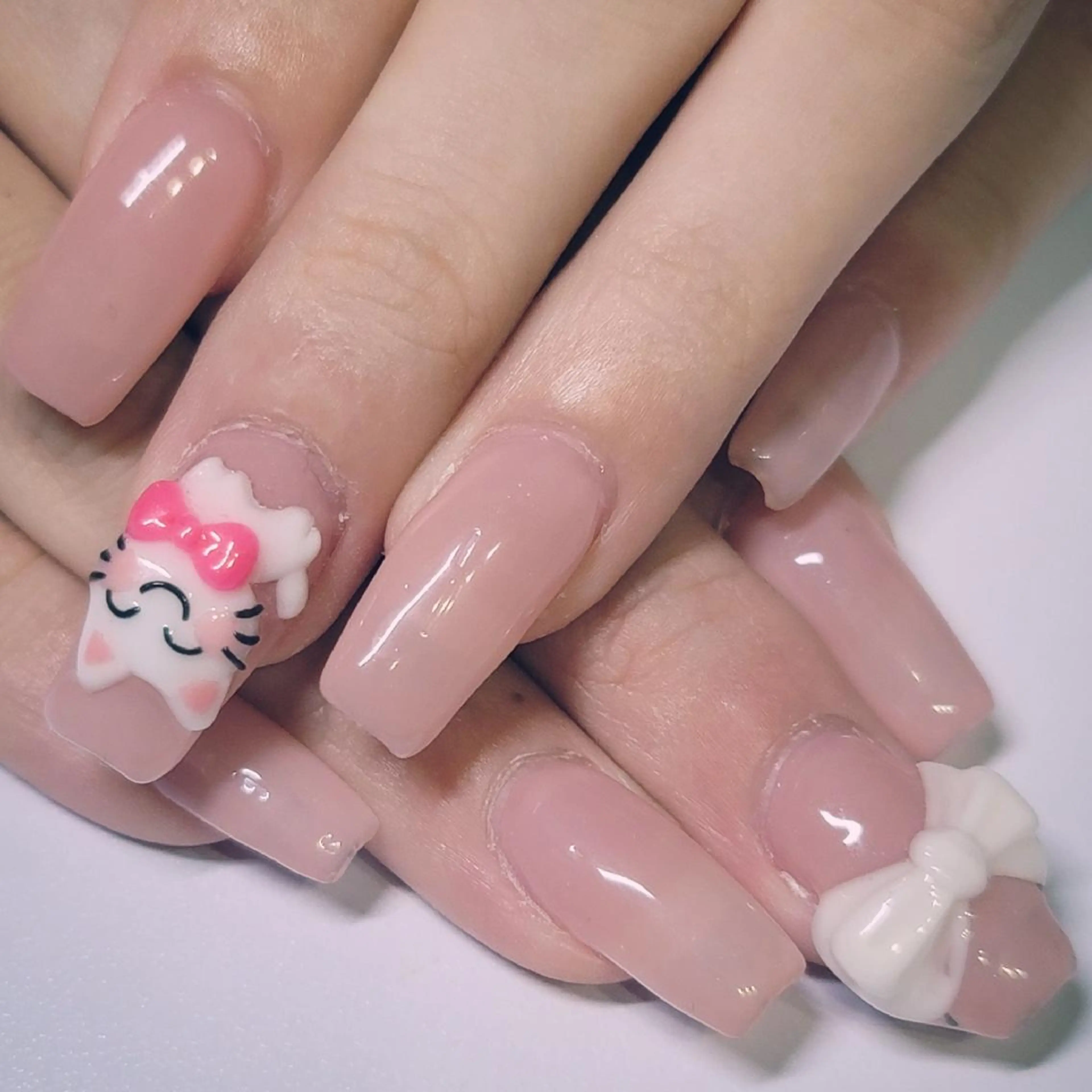 ネイル アートネイル リボン ハンドネイル よしだ ひろきのネイルデザイン