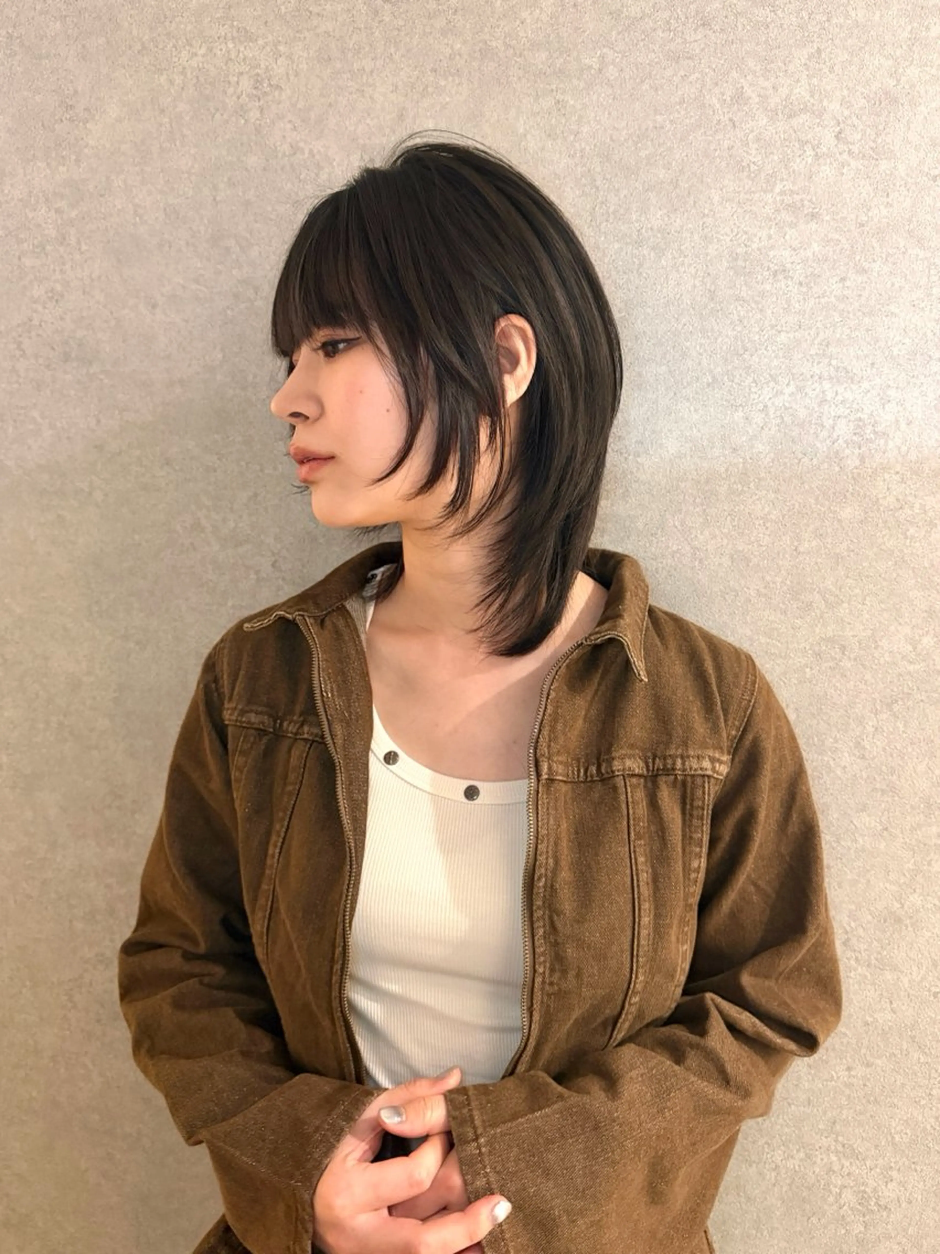 ミディアム カラー カット ヘアカラー トリートメント ハイトーン/ウルフ/ レイヤー/Asukaのヘアスタイル