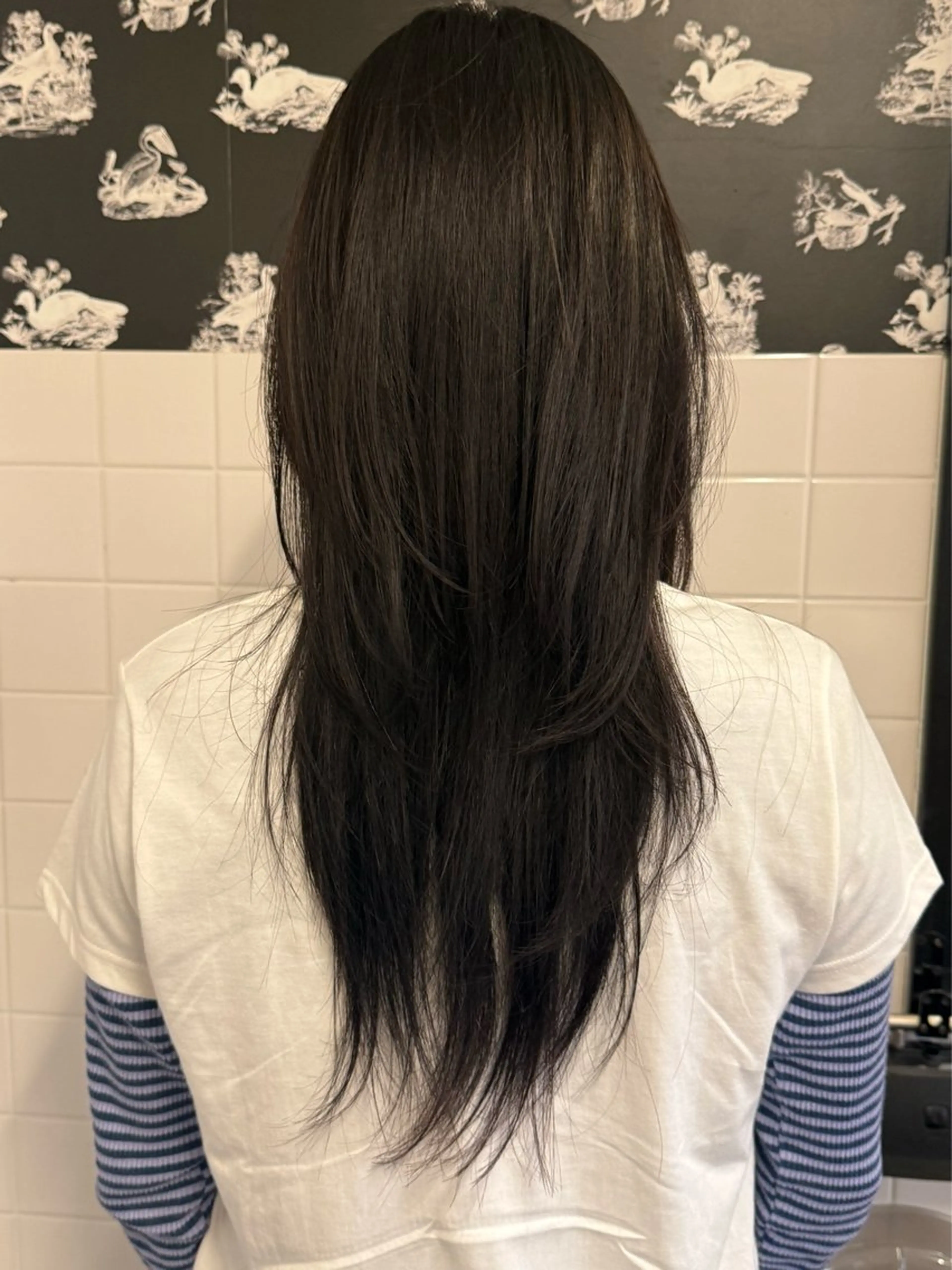 ロング ハッシュカット 韓国レイヤー　 suzuのヘアスタイル