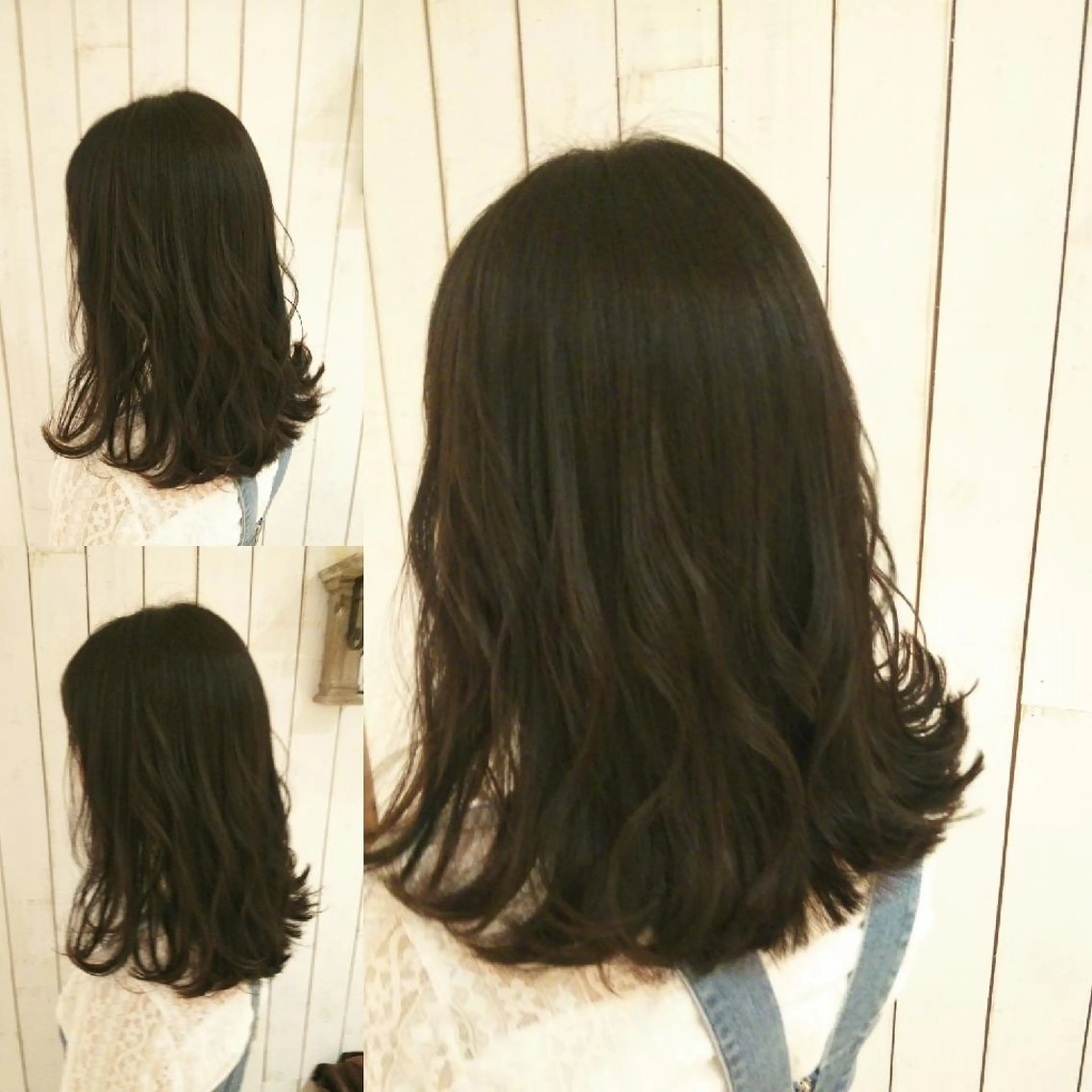 セミロング カラー パーマ ヘアアレンジ メンズ キッズ ネイル マツエク・マツパ 子どものヘアアレンジ メンズブリーチ メンズハイライト アディクシーカラー アッシュ Beauty＆Relaxation MEGUMI所属・MEGUMI megumiのヘアスタイル