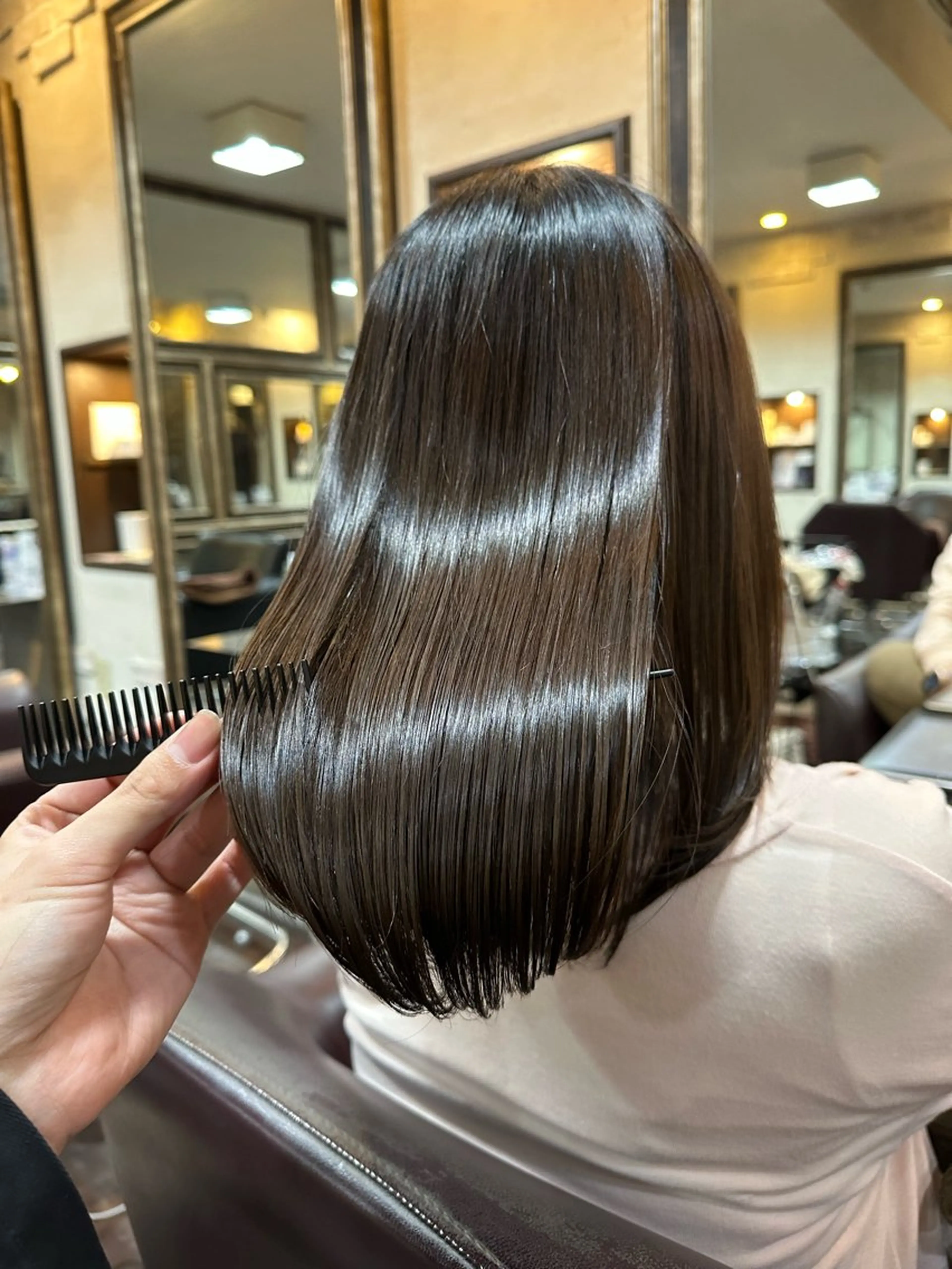 セミロング 縮毛矯正 髪質改善 田中大貴のヘアスタイル