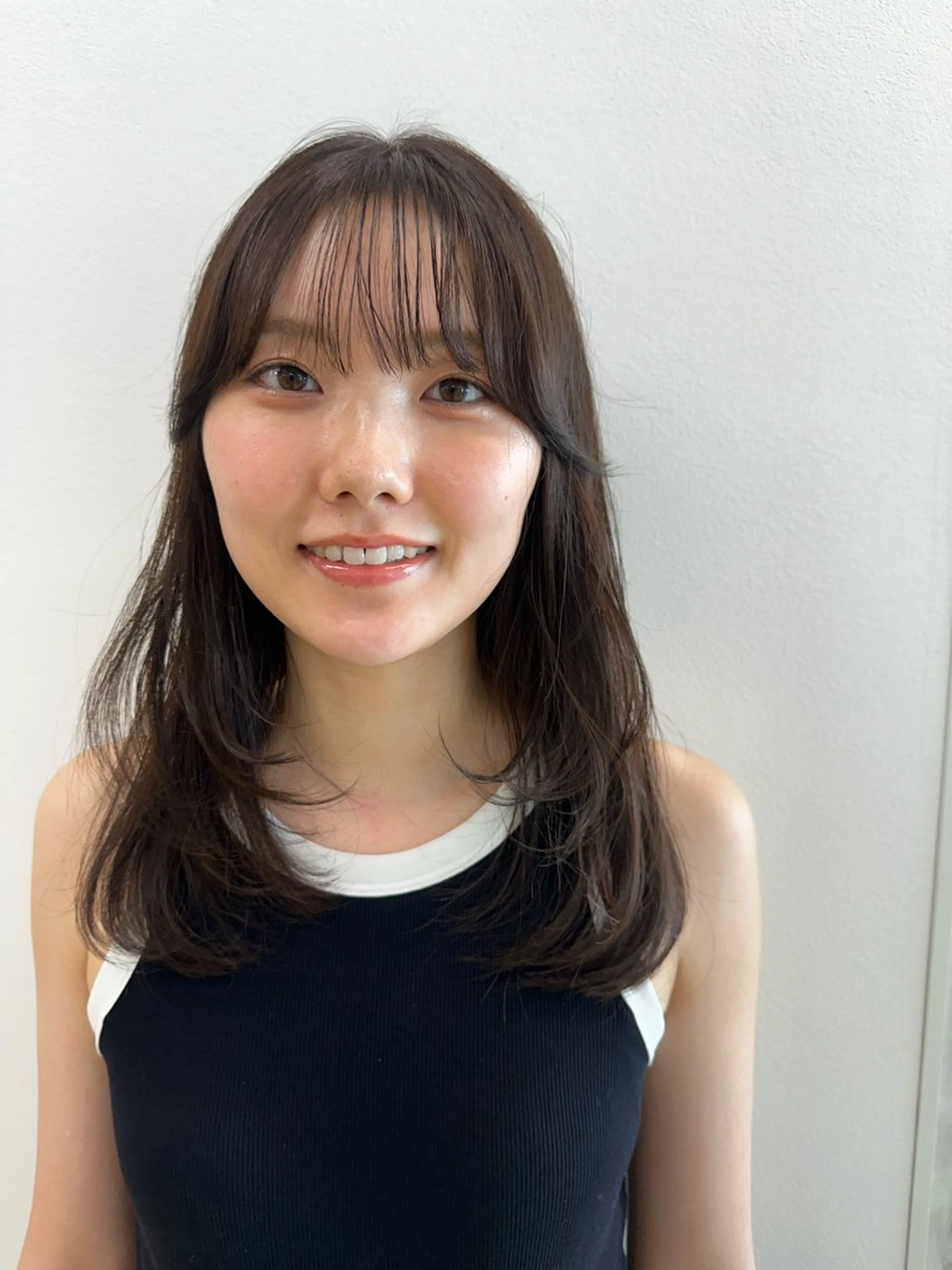 セミロング 髪質改善 韓国風ヘア レイヤーカット トリートメント カット ヘッドスパ 韓国/ヘアアレンジ/ 髪質改善/夏美のヘアスタイル