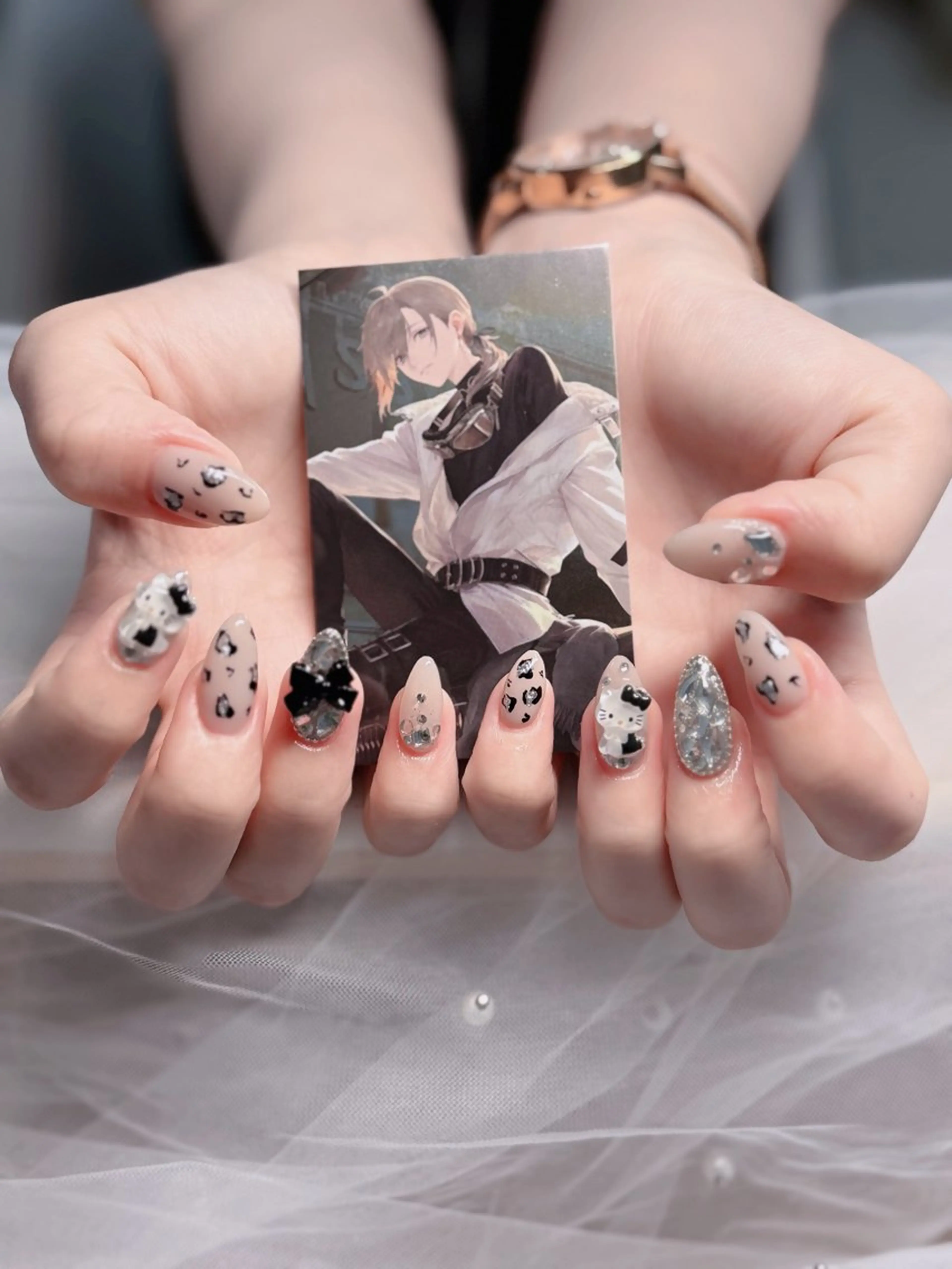 ネイル オーロラネイル フレンチネイル ジェルネイル ハロウィン キラキラネイル H.baby Nail Salonのネイルデザイン