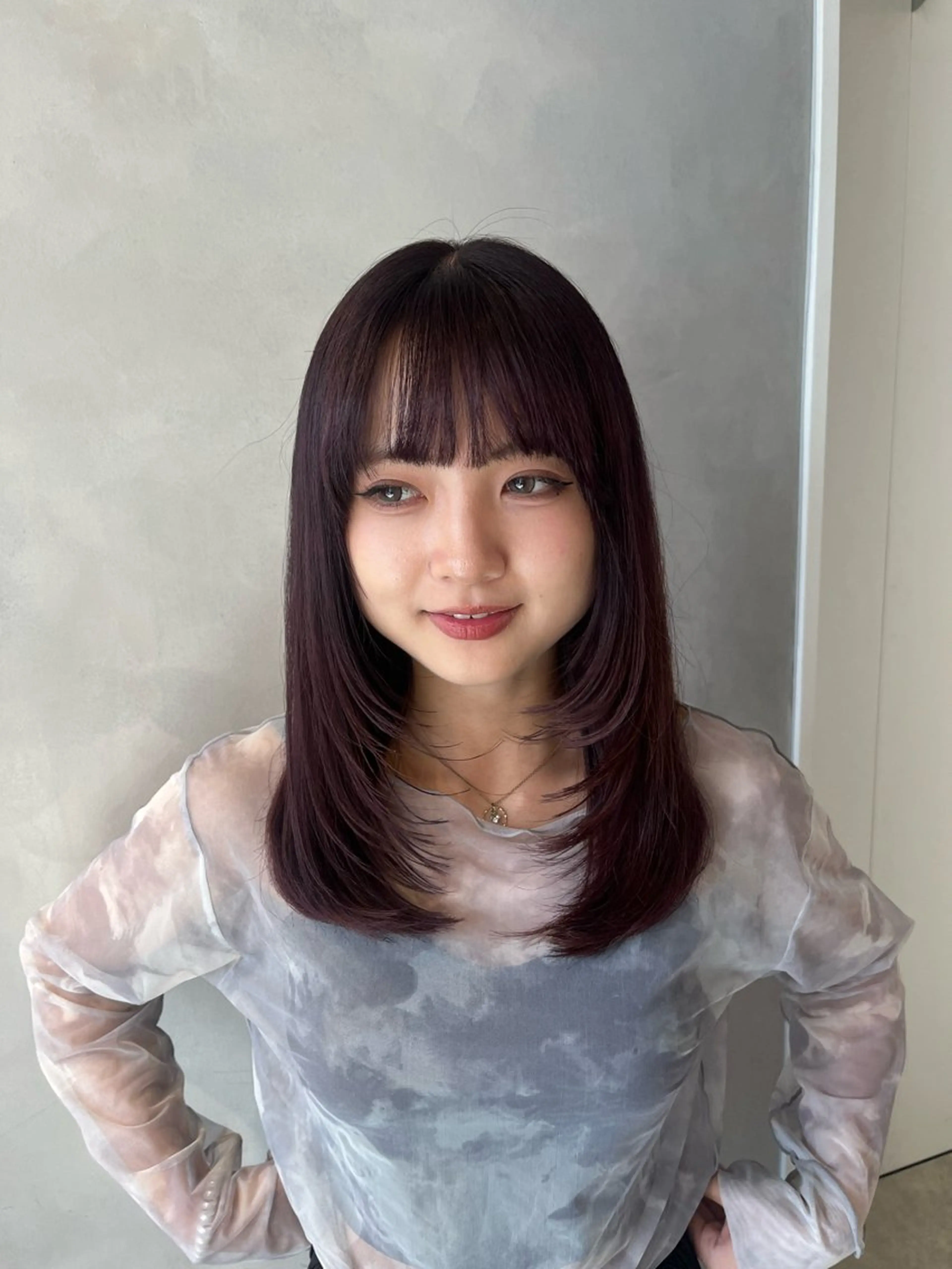 セミロング カラー カット ヘアカラー トリートメント ボブ/ベージュ/ パーマ🪿近森ゆいのヘアスタイル