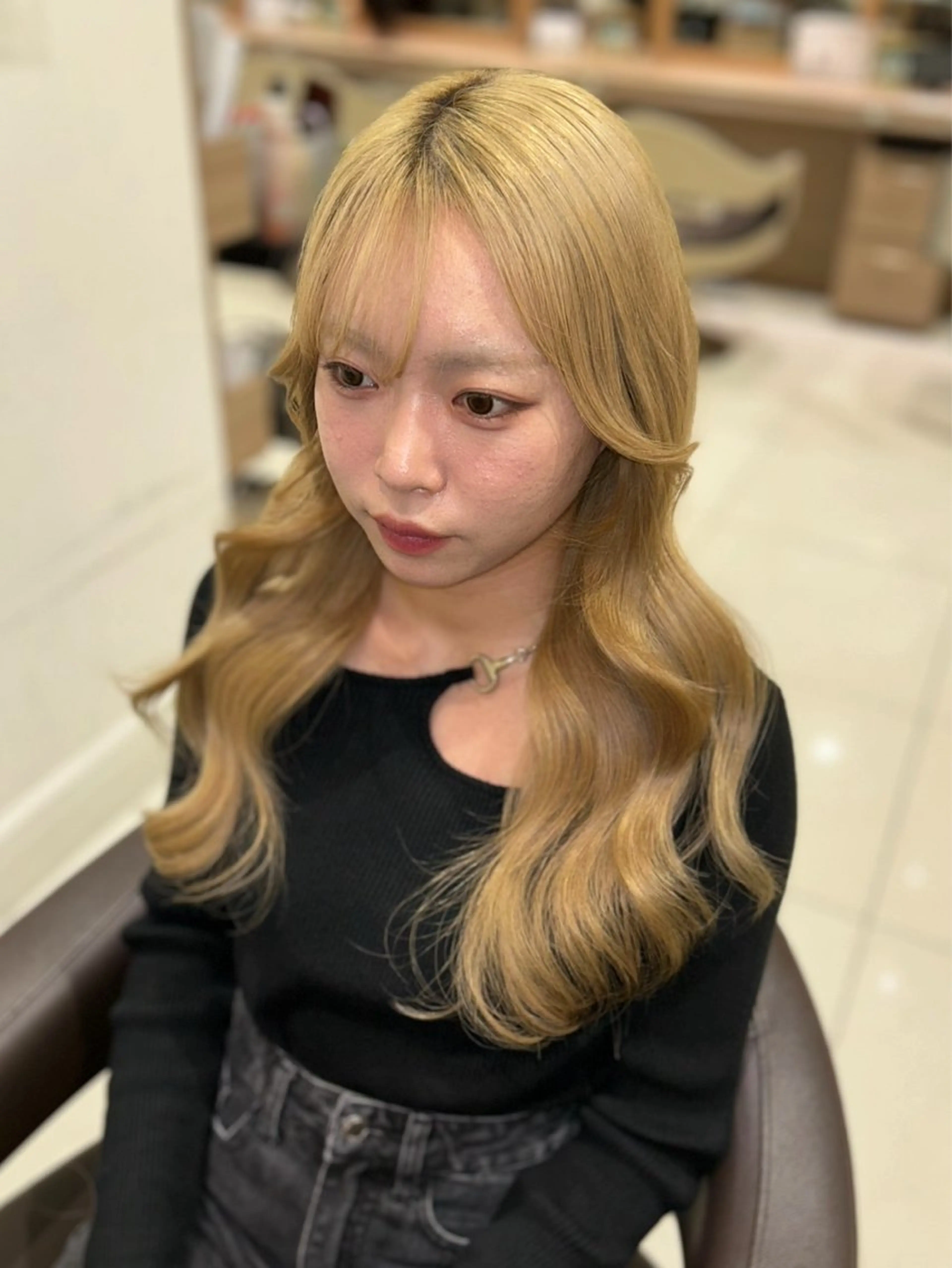 ロング ヘアアレンジ ヨシンモリ カット ヘアカラー トリートメント 《艶髪縮毛矯正》 かのん☽⑅ ˖のヘアスタイル