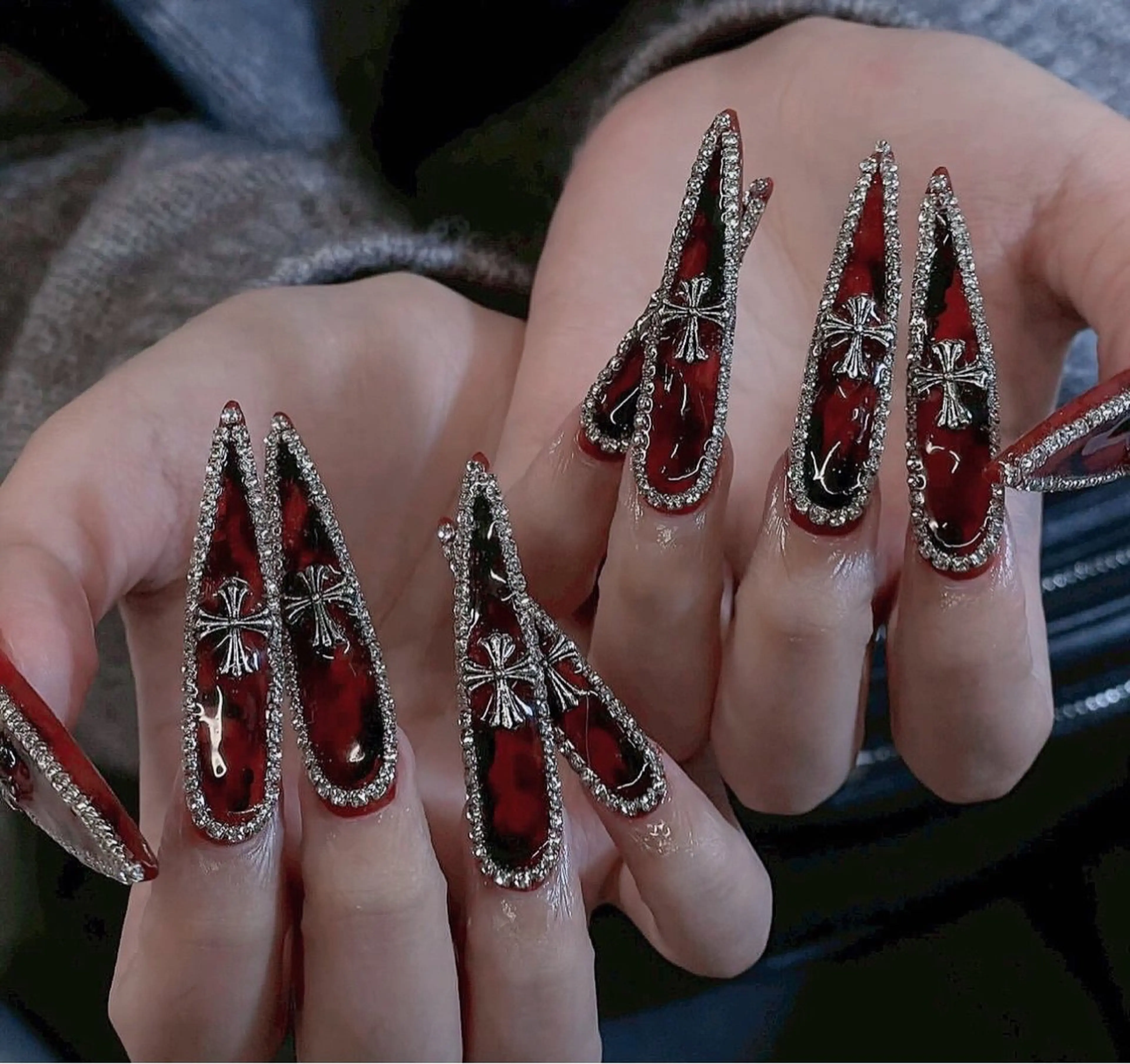 ネイル フレンチネイル ジェルネイル ハロウィン キラキラネイル 韓国ネイル ハンドネイル H.baby Nail Salonのネイルデザイン