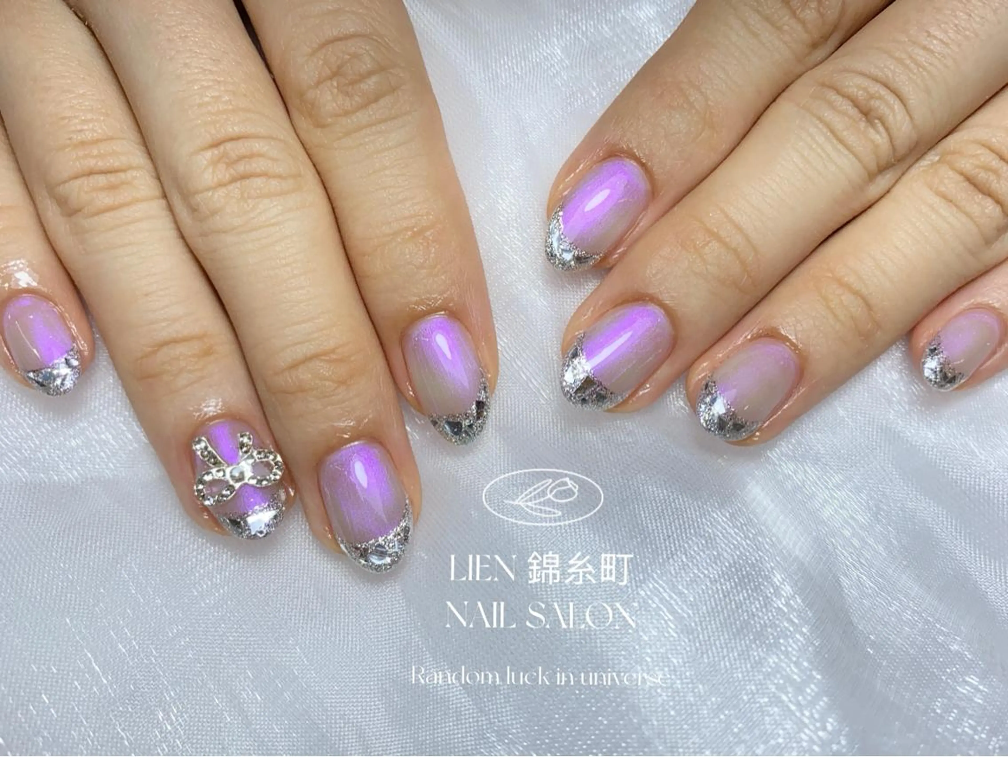 ネイル フレンチネイル ガラスフレンチ ハンドネイル Lien  _リエン リエンのネイルデザイン