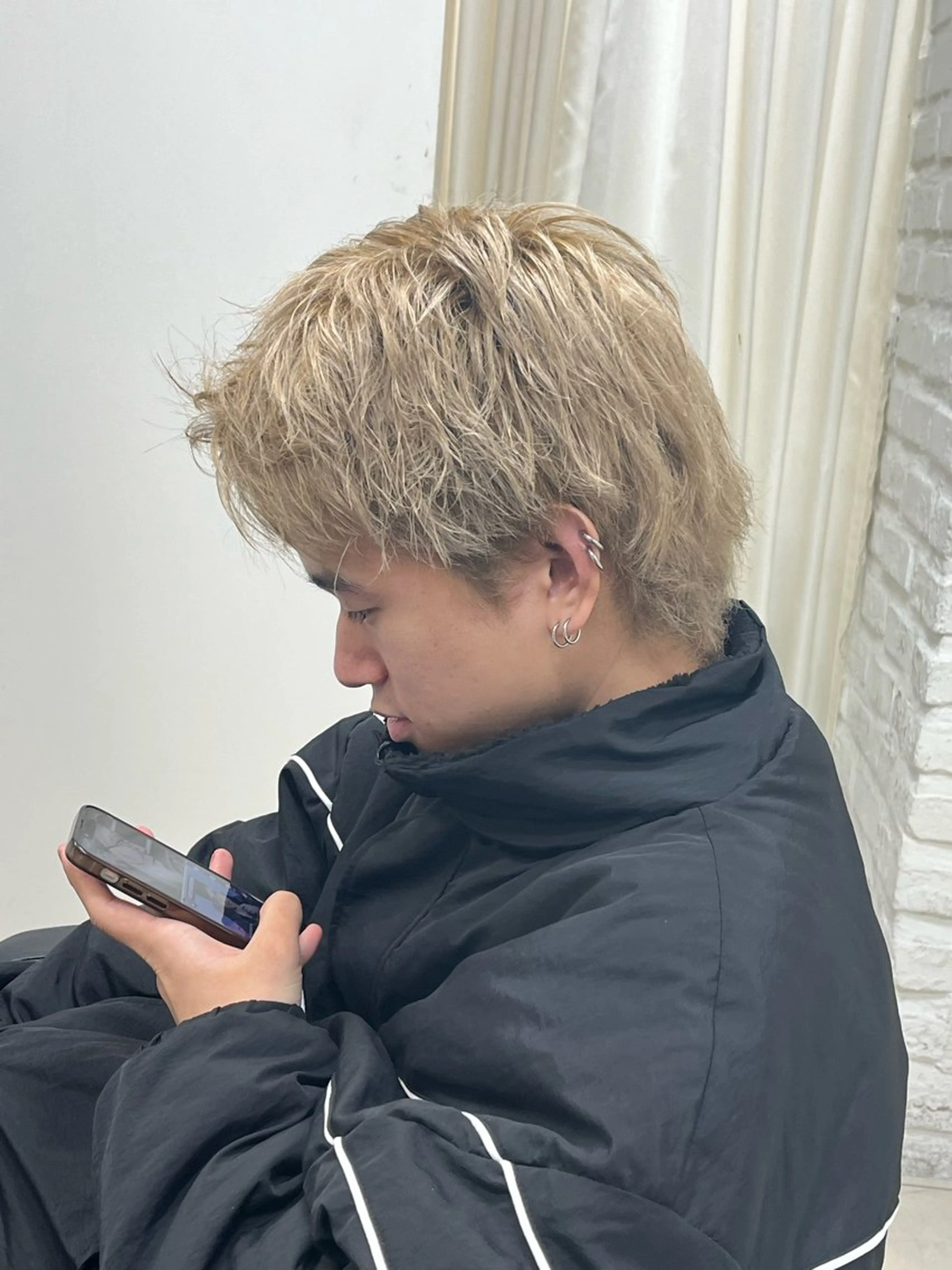 カラー 【シャドウパーマ センターパート】義心のヘアスタイル