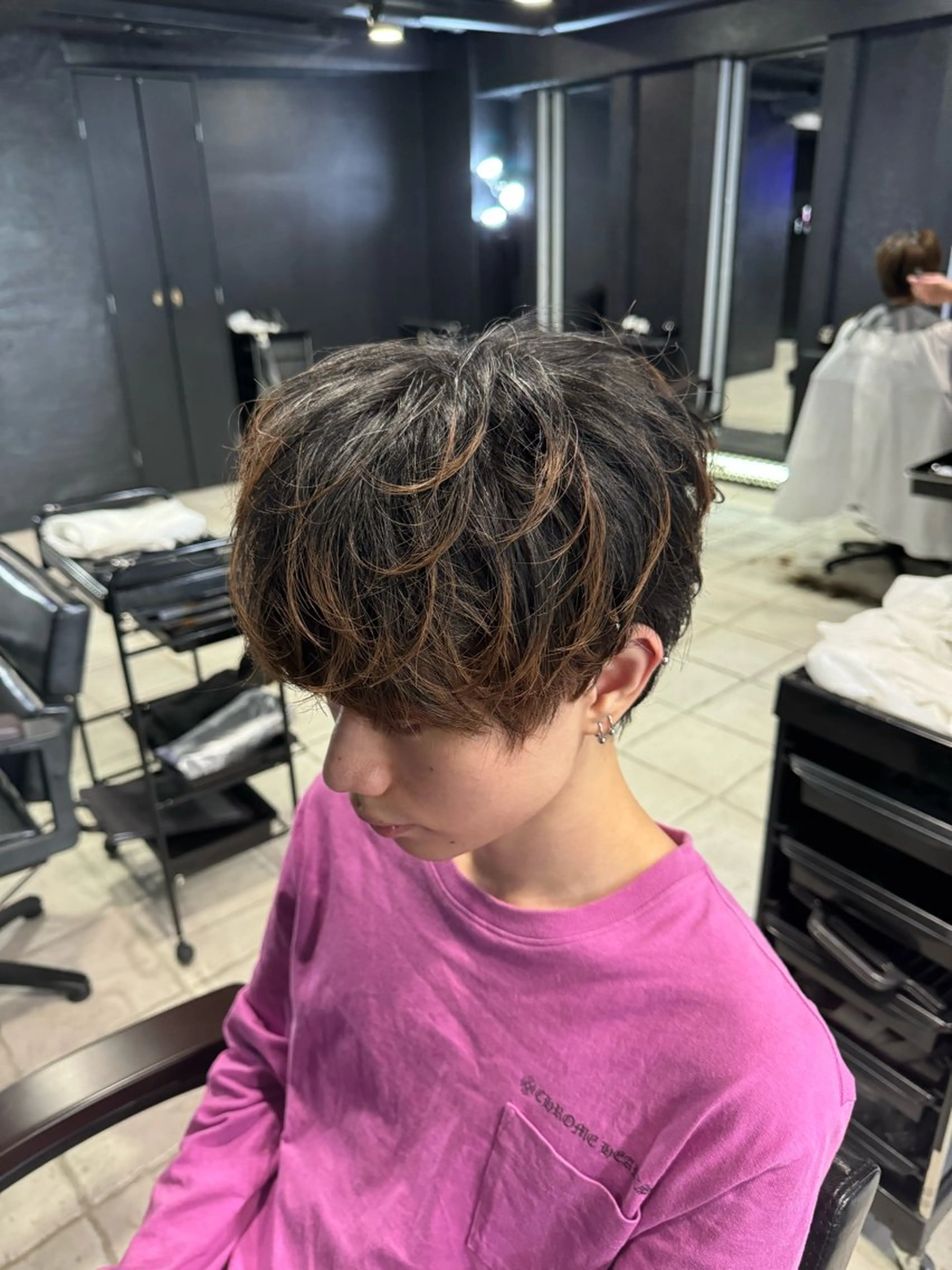 ショート ヘアアレンジ メンズ マッシュ メンズ専門 美容師✨ アメ村 堀江颯瑛のヘアスタイル