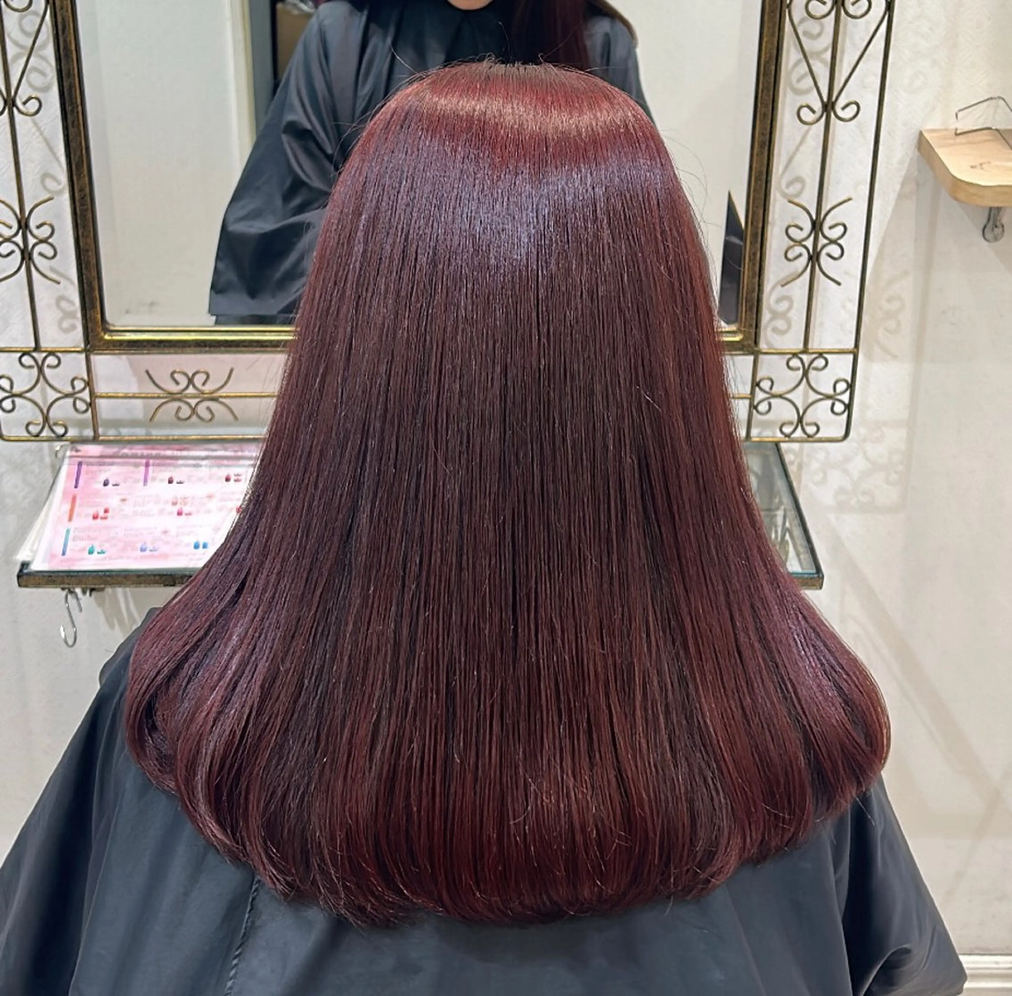 セミロング カラー ボルドーカラー レッドカラー トリートメント 🍓女性専用サロン/ こころ🍓のヘアスタイル