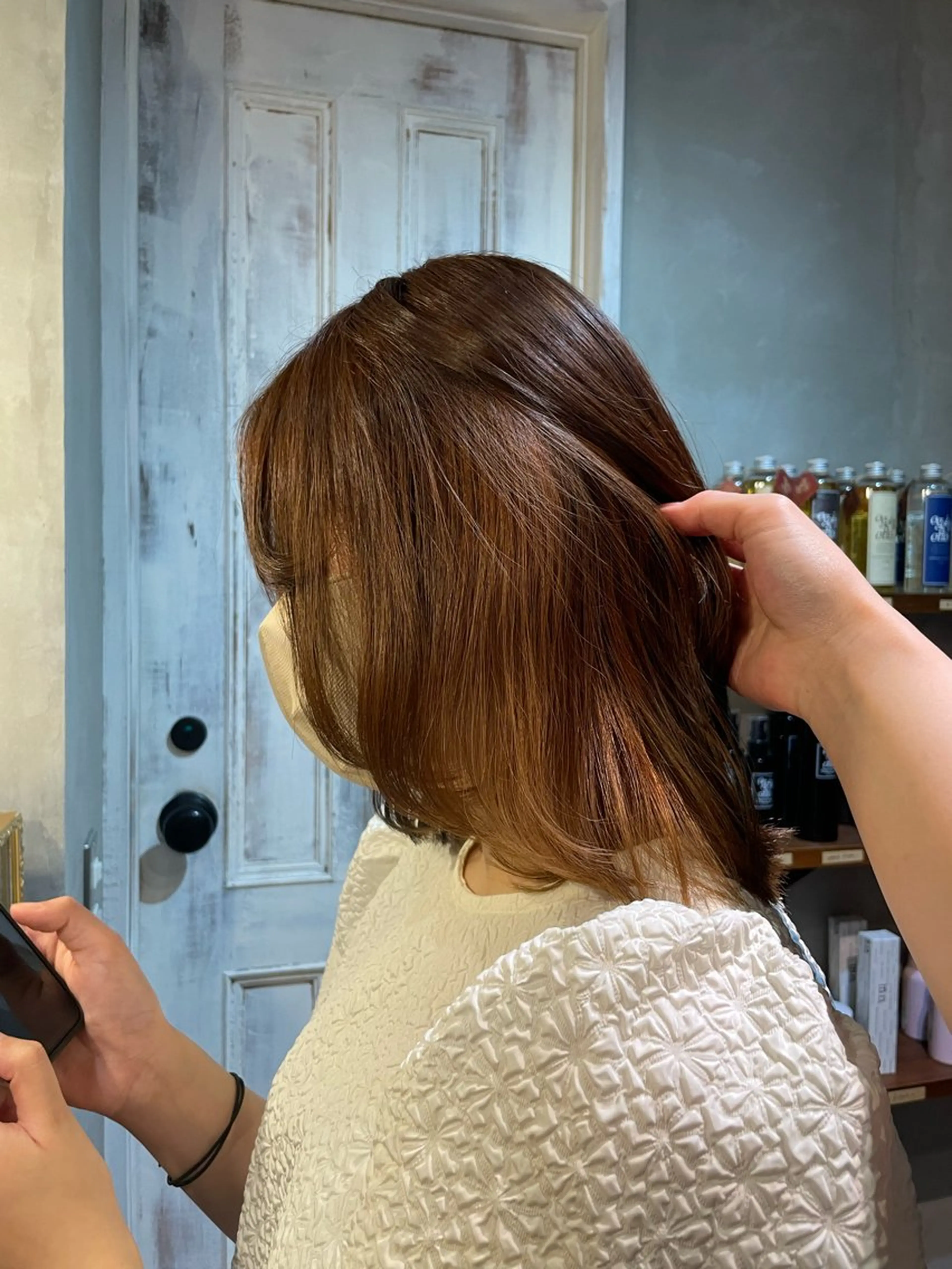 ミディアム カラー インナーカラー ヘアカラー saya 🧸 カット/縮毛矯正のヘアスタイル