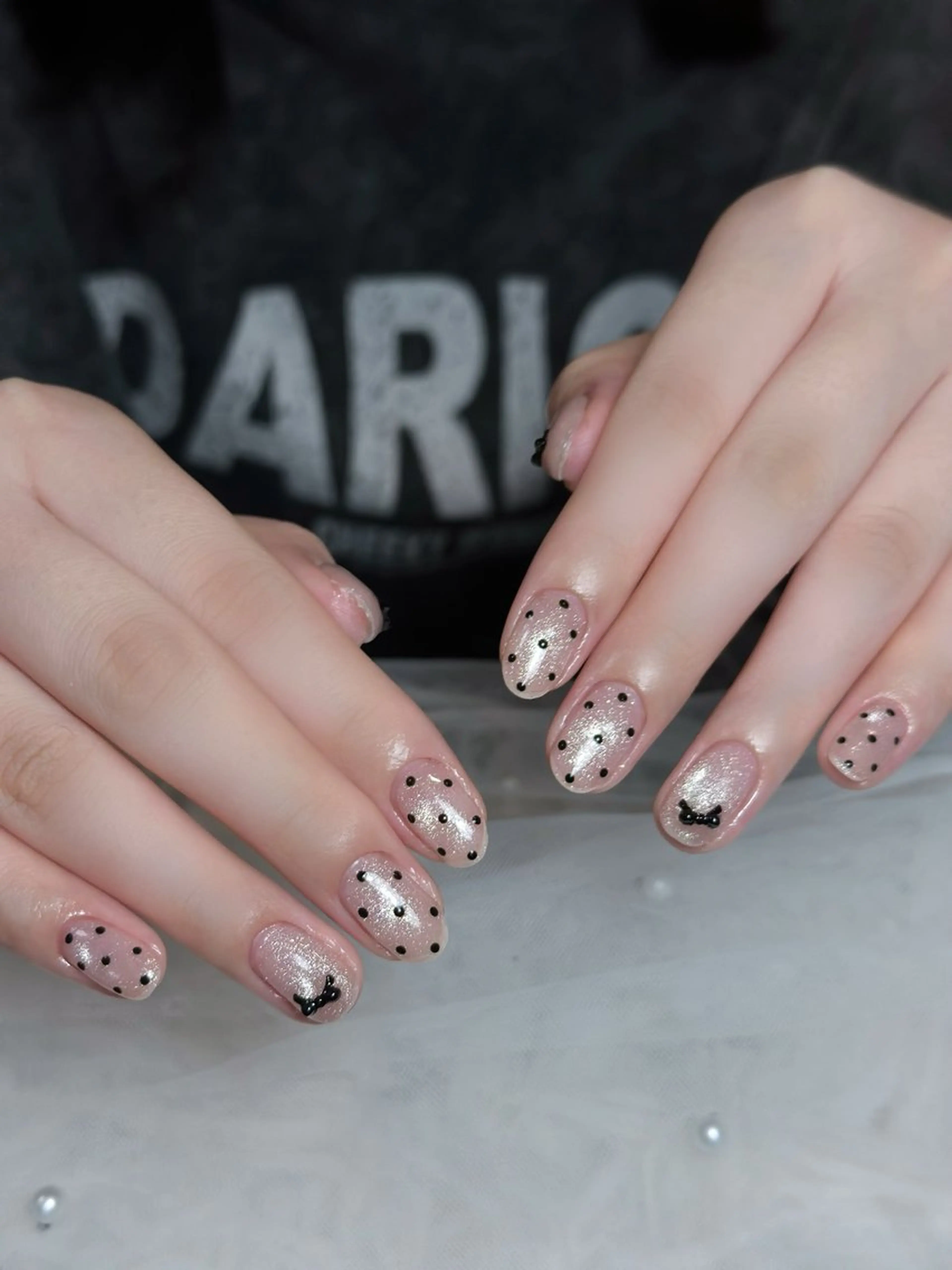 ネイル チークネイル ドット フレンチネイル グラデーション ハート ハンドネイル Julli NailStudioのネイルデザイン