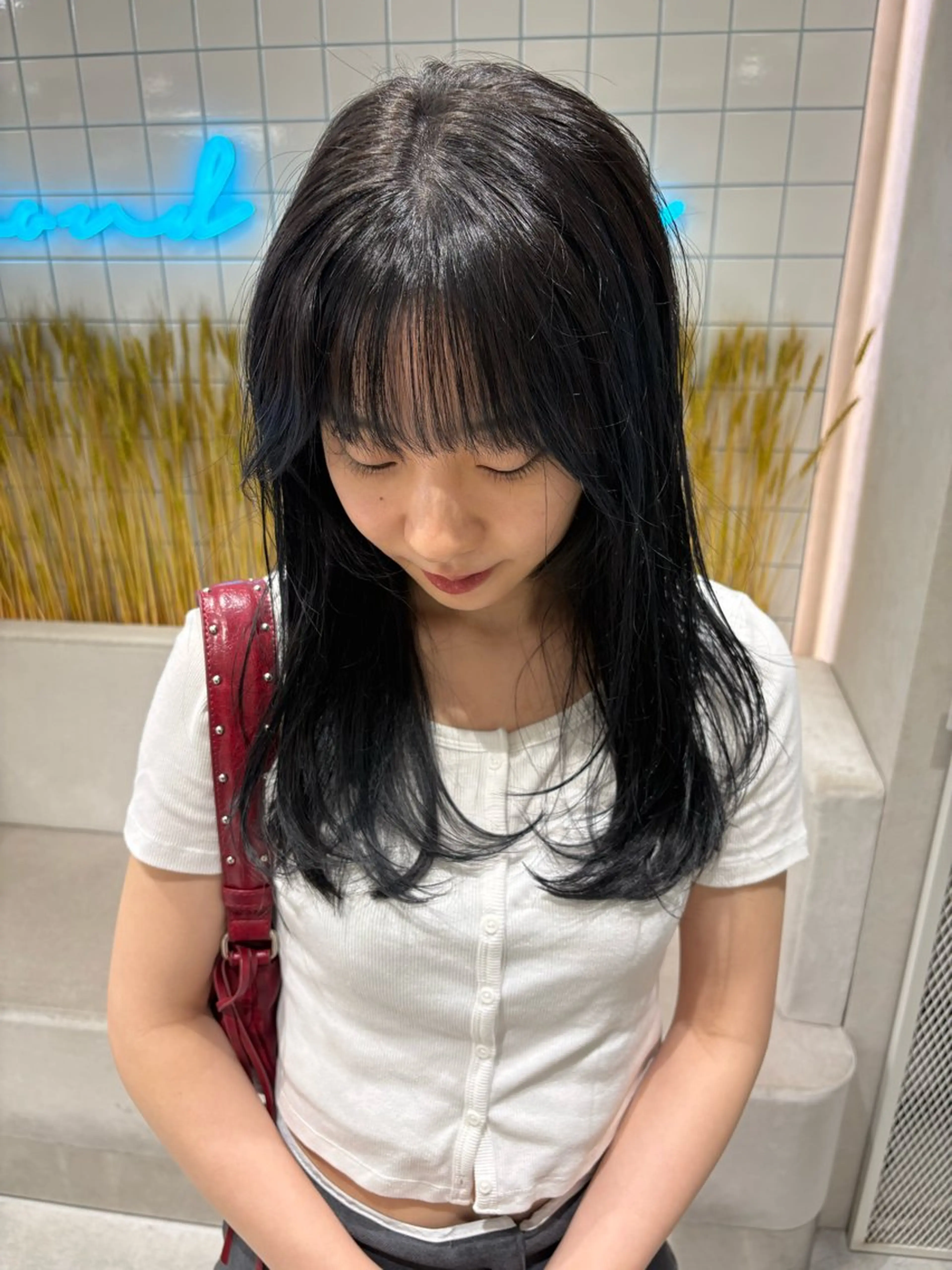 セミロング ハッシュカット ハイレイヤー 韓国風ヘア レイヤーカット Yuta✂︎ 韓国レイヤー🪽のヘアスタイル