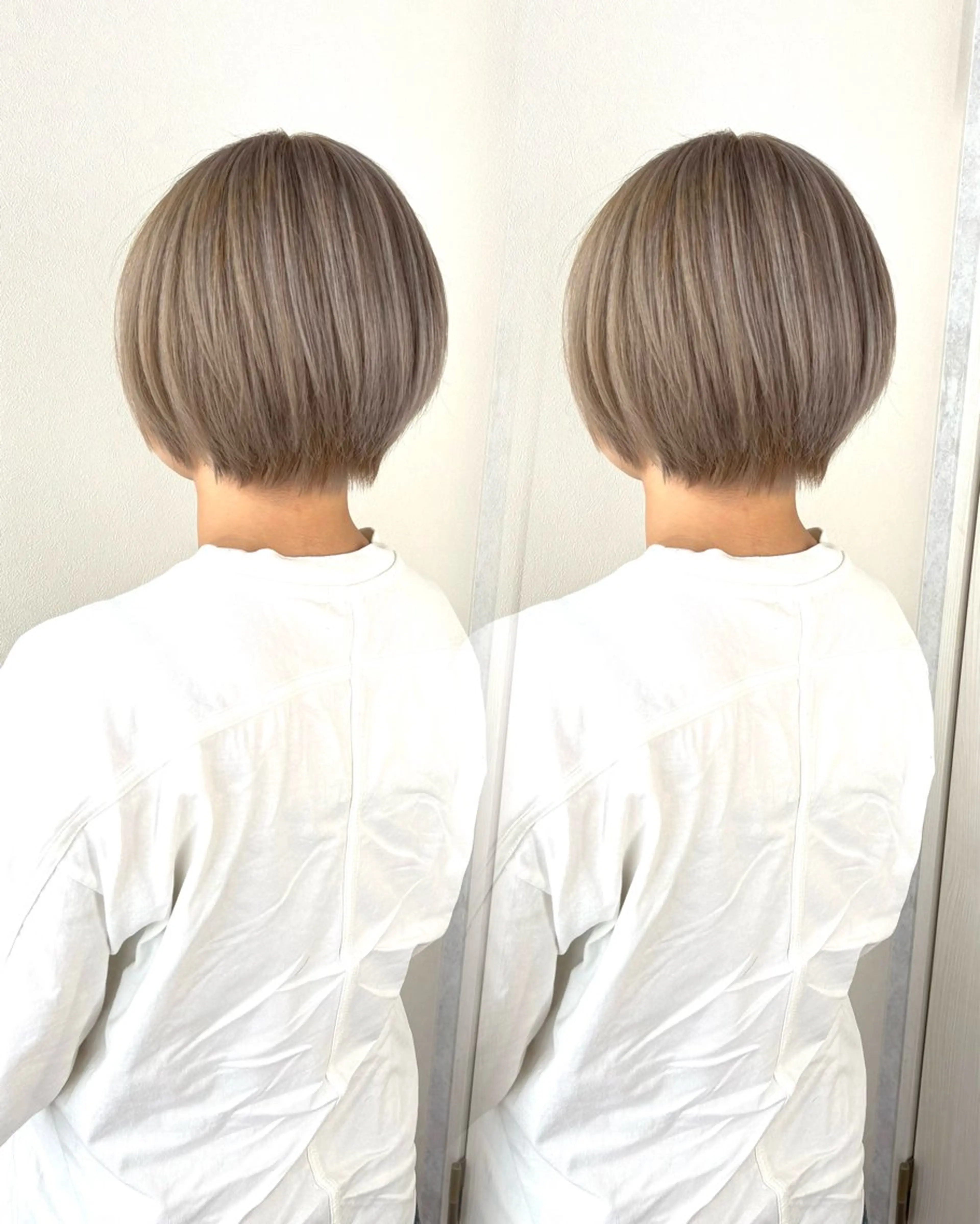 ショート カラー 小顔カット/透明感 カラー/美髪矯正🫧のヘアスタイル