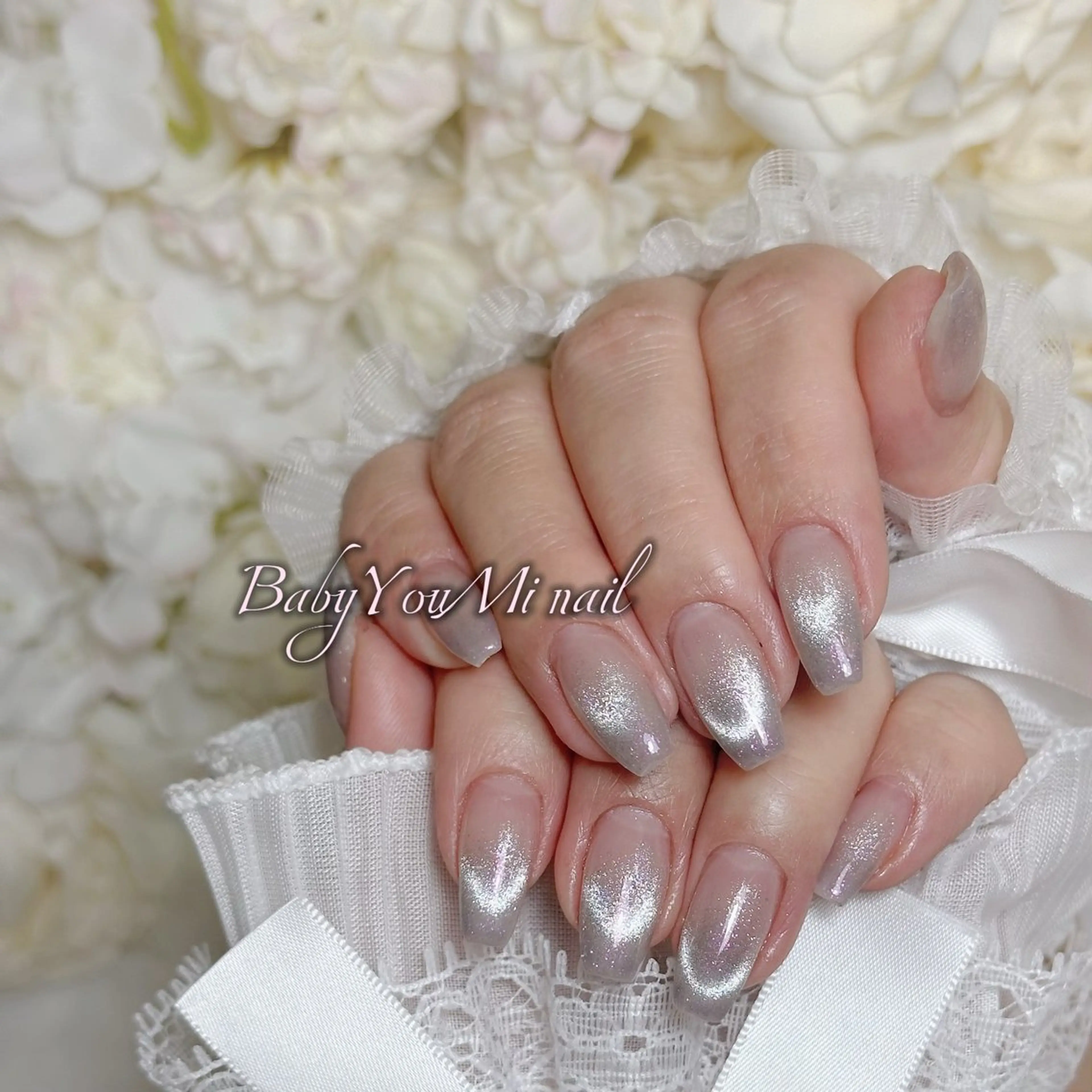 ネイル オーロラネイル 成人式 フットネイル フレンチネイル ジェルネイル ハンドネイル BabyYouMi nailのネイルデザイン