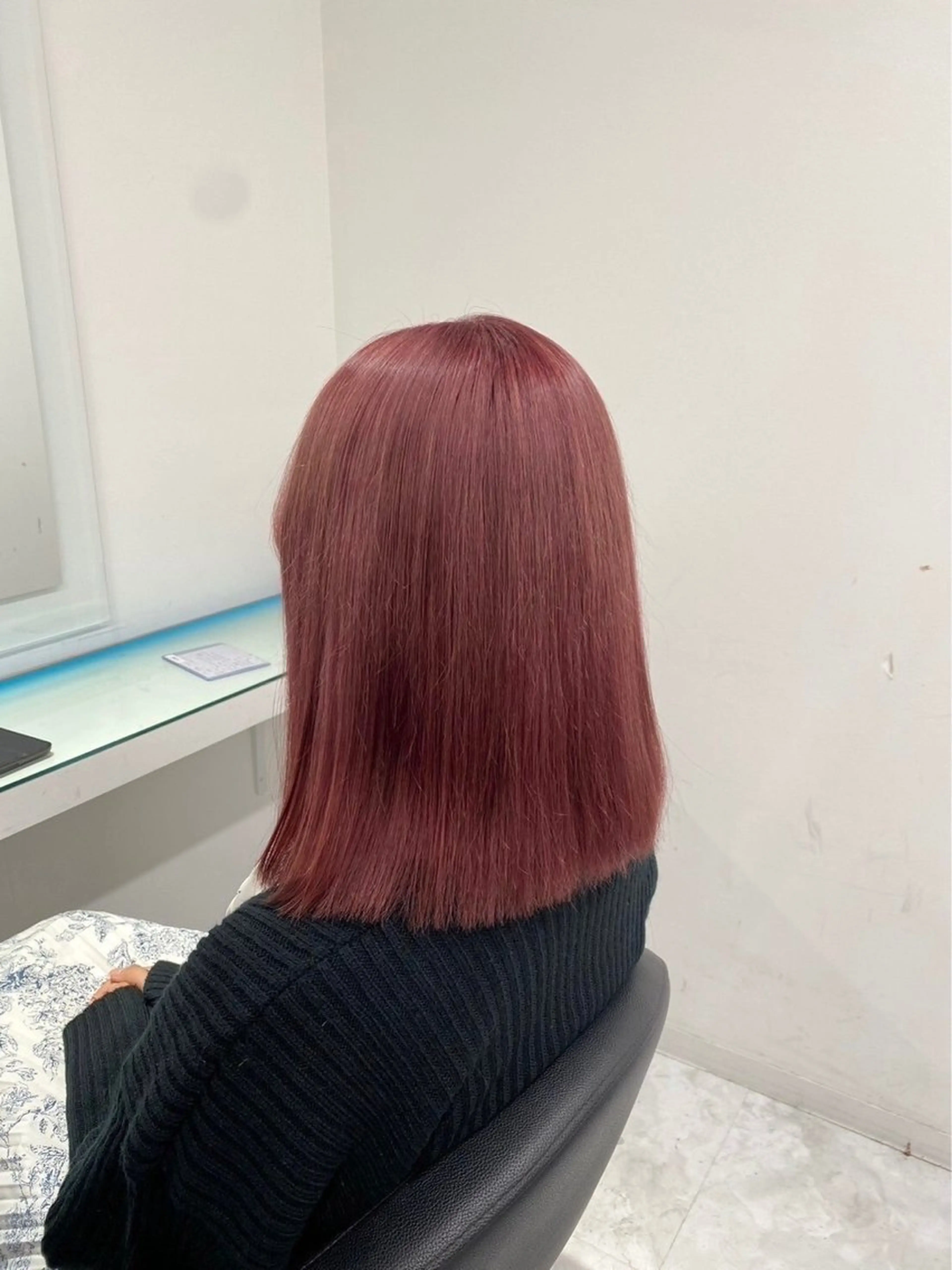 セミロング カラー ヘアアレンジ ケアカラー ヘアカラー ヘッドスパ ヘアセット 中韓🇰🇷暖色/ ワインレッド/らいるのヘアスタイル