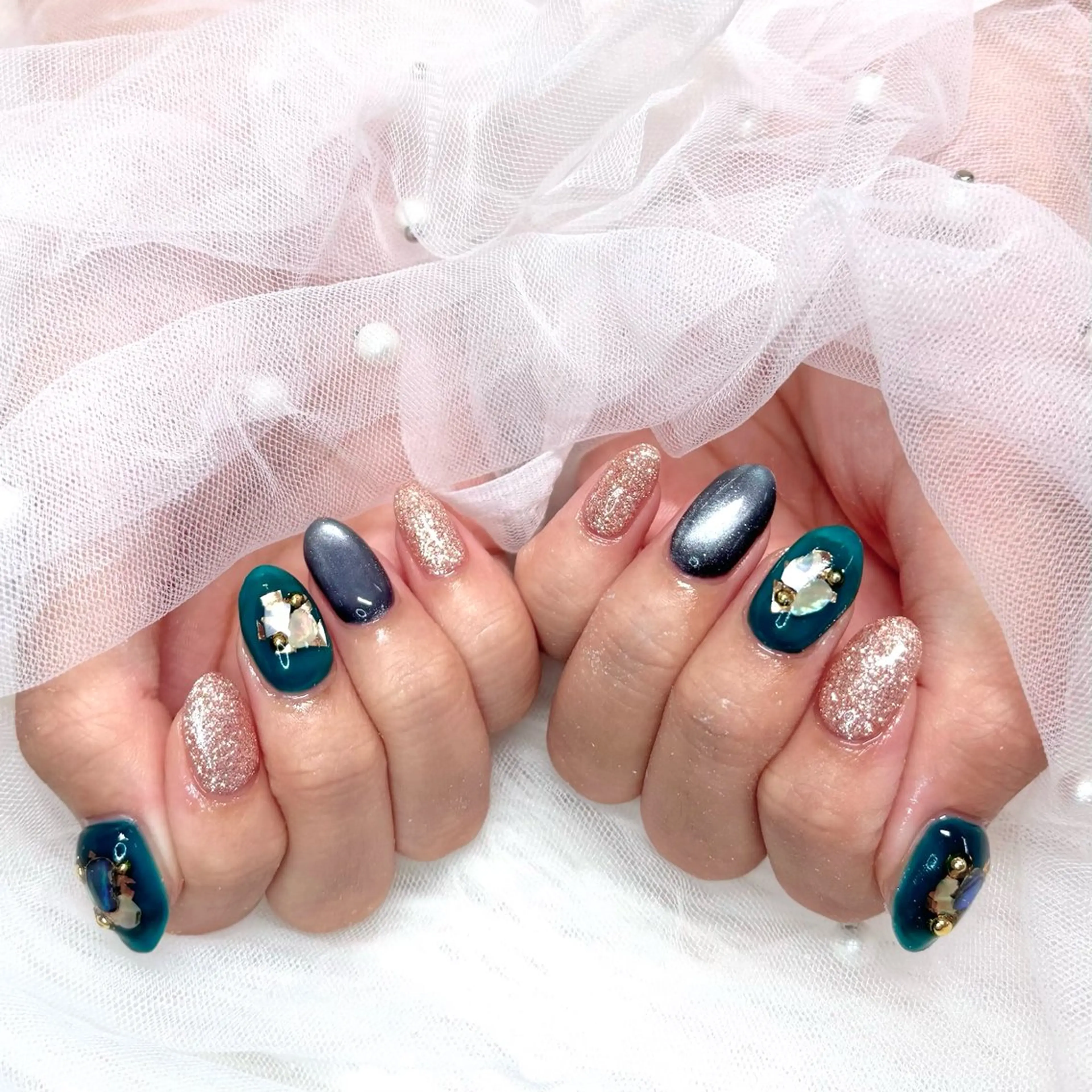 ネイル アートネイル マグネットネイル ハンドネイル Noix nailのネイルデザイン