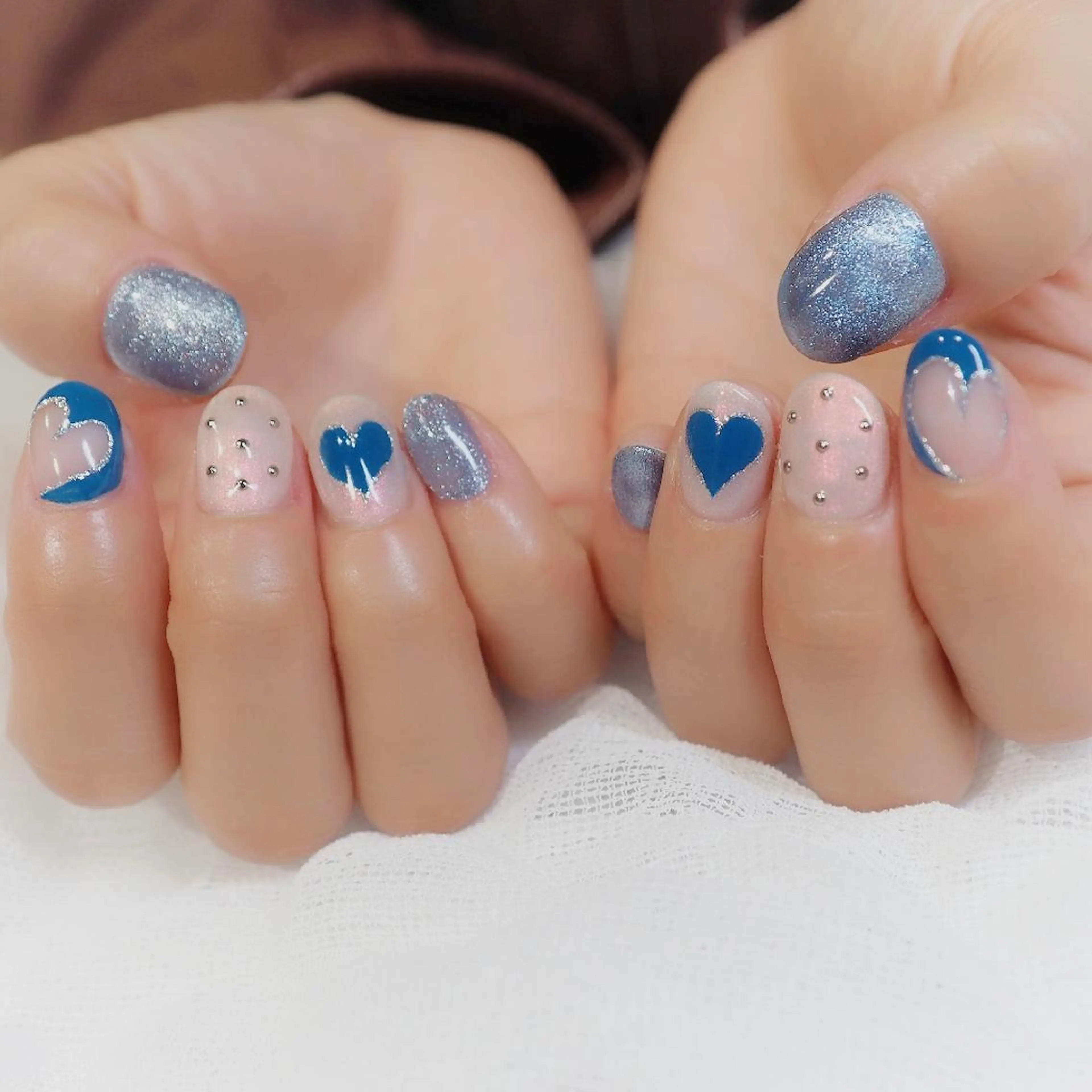 ネイル ブルー ハンドネイル infinity skyのネイルデザイン