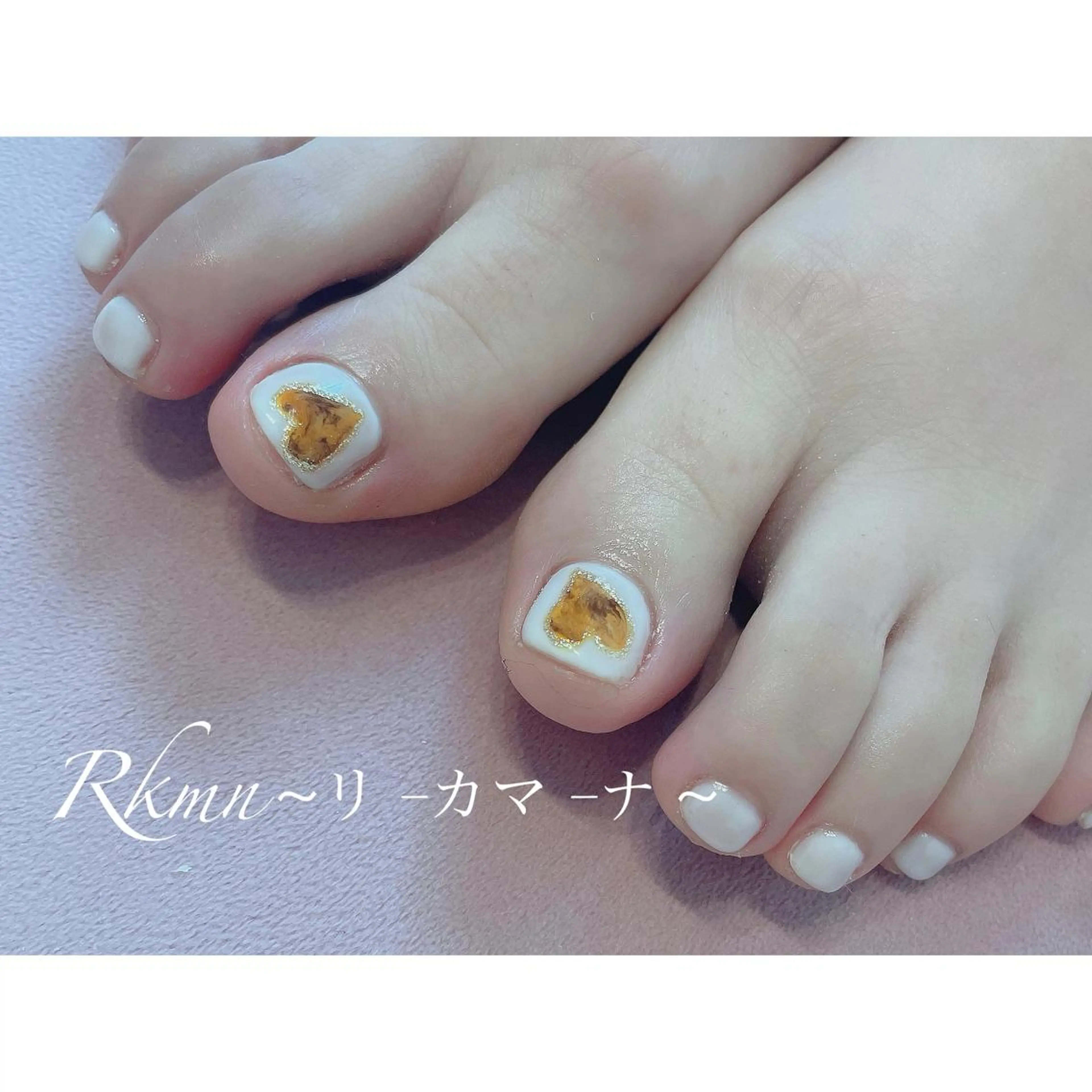 ネイル アートネイル べっ甲ネイル フットネイル ハート 春ネイル ハンドネイル フットネイル ハンドケア Rkmn ~リ-カマ-ナ~のネイルデザイン