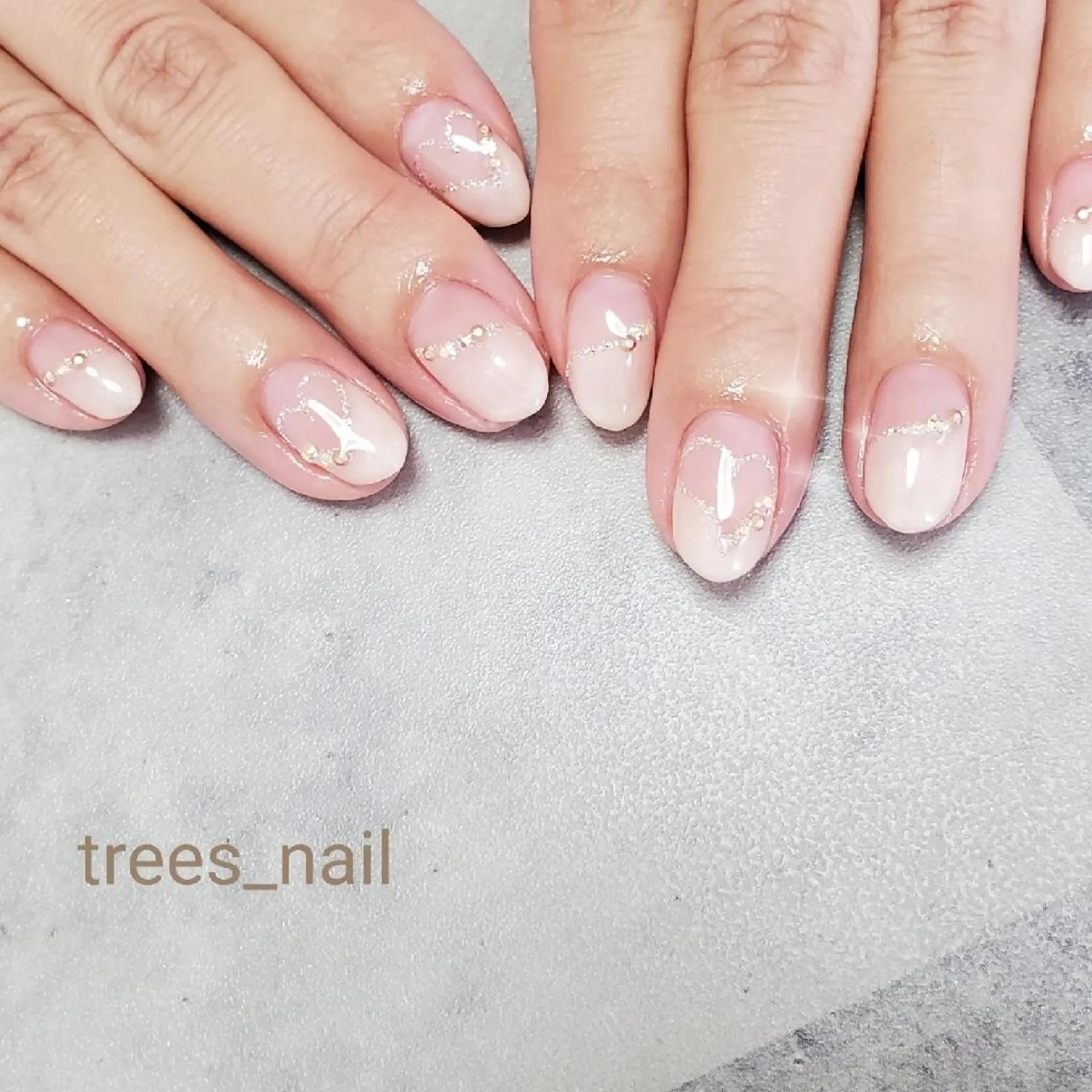 ネイル ガーリー ハート ハンドネイル フットネイル trees_ nailのネイルデザイン