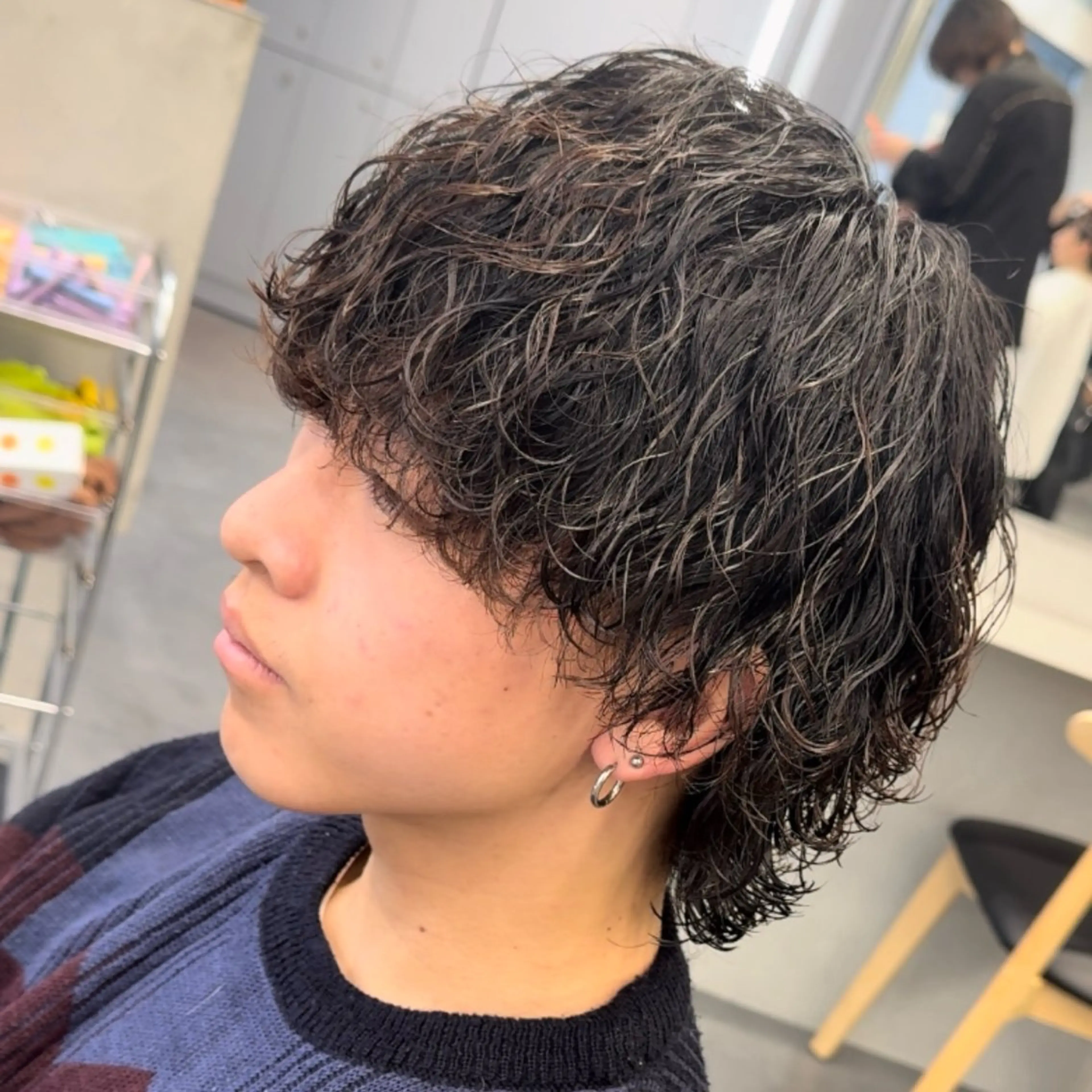 ミディアム パーマ ヘアアレンジ メンズ fifth Tokyo所属・fifth 石川 凪のヘアスタイル