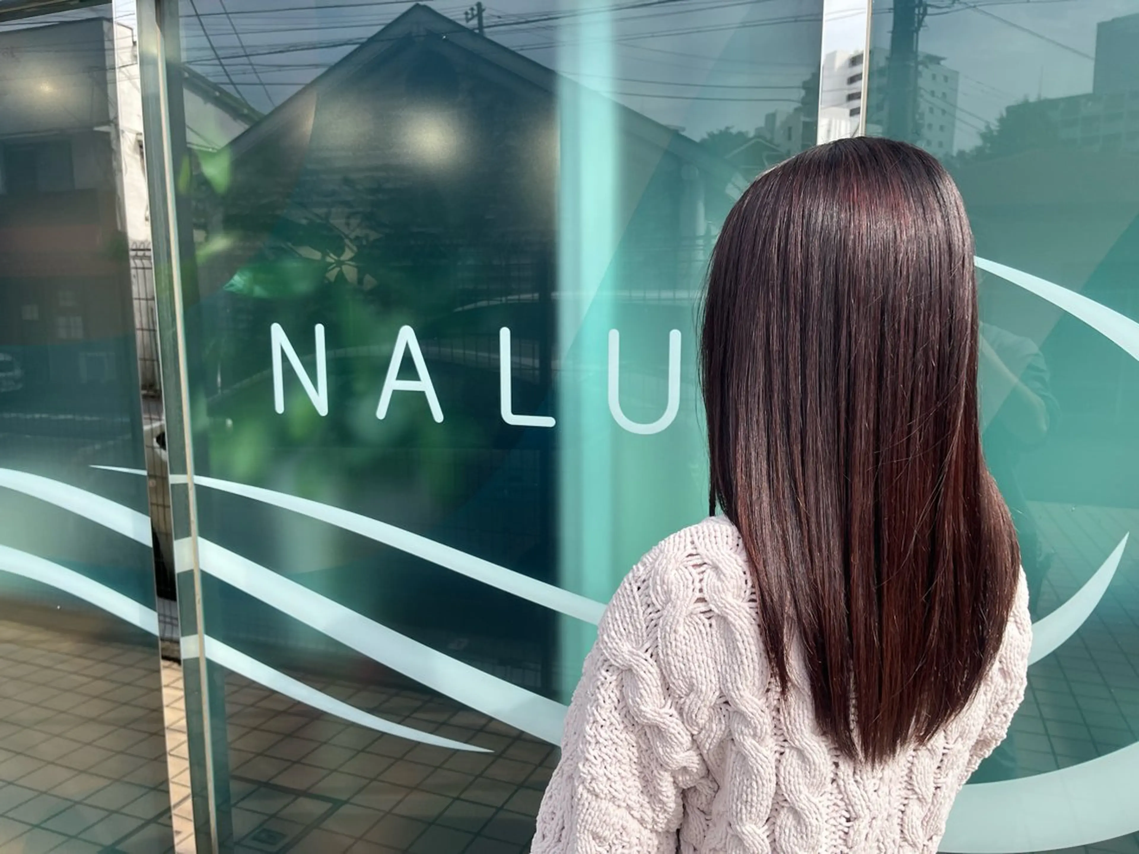 カット+柔らか縮毛矯正+スムーストリートメント/マイクロバブルmarbb付き/グレーベージュ/レイヤーロング/暗髪/の写真