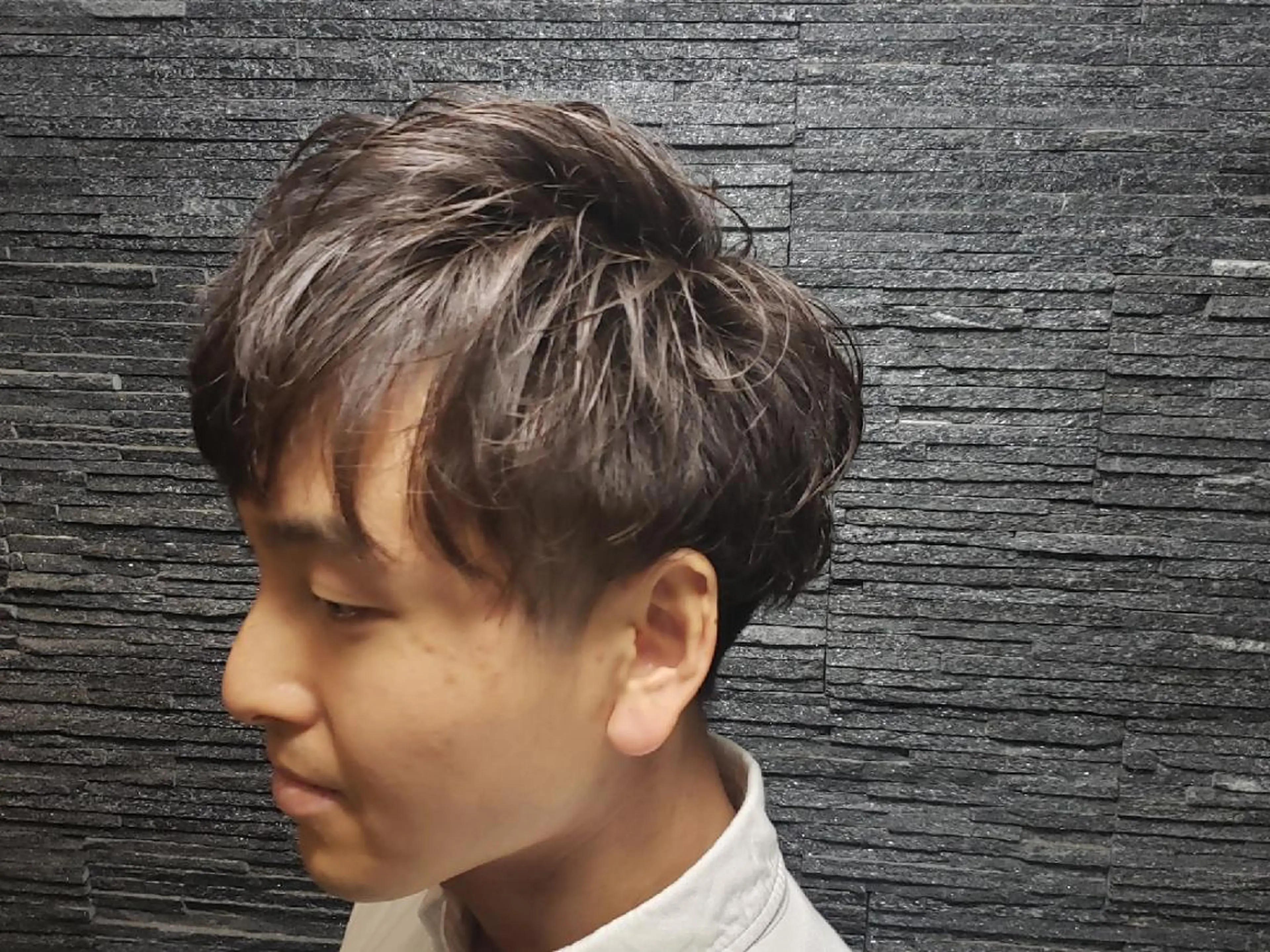 ミディアム パーマ メンズ barber shopのヘアスタイル