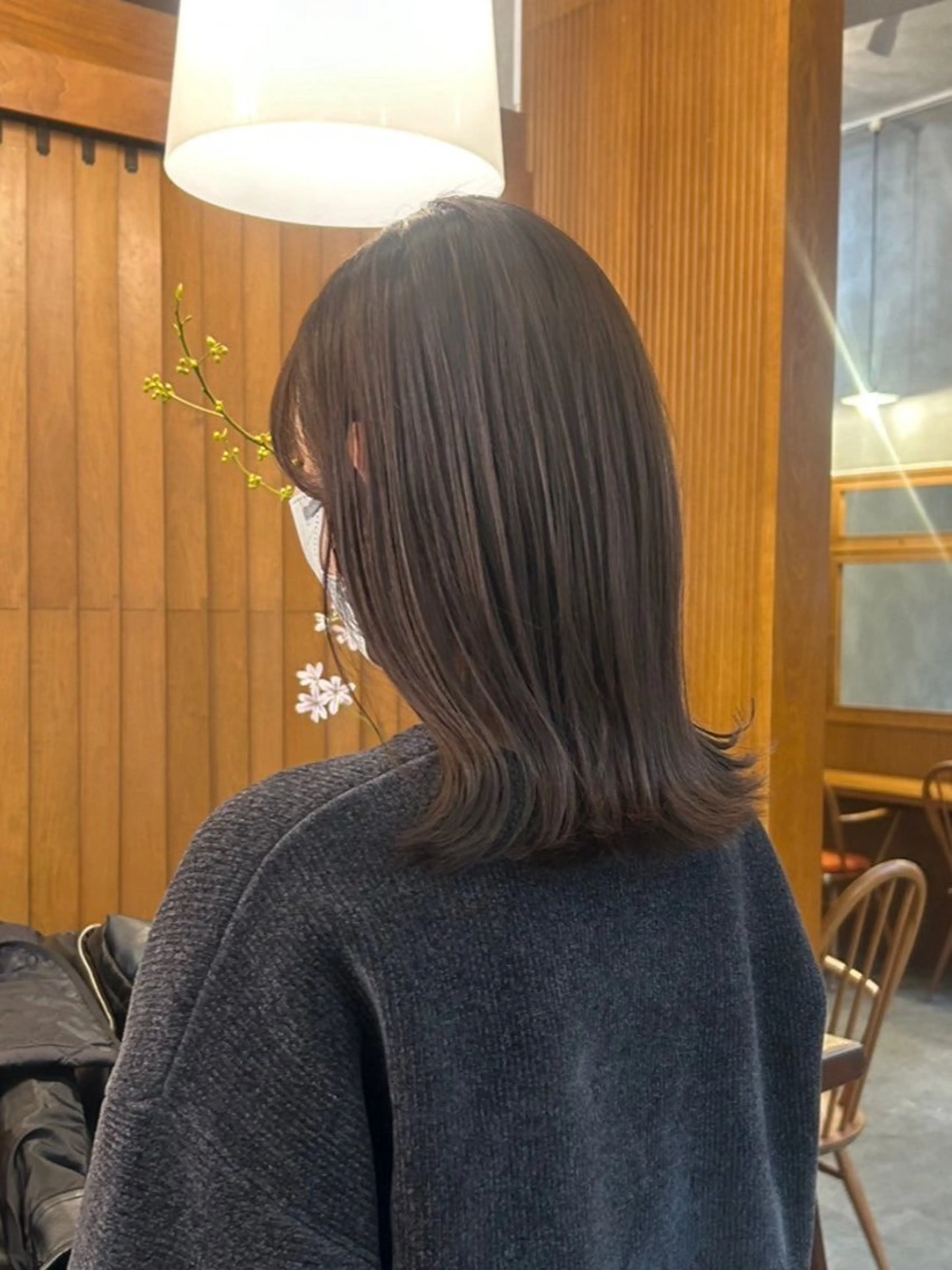 ミディアム カラー ヘアカラー トリートメント 縮毛矯正/無料 ／emiのヘアスタイル