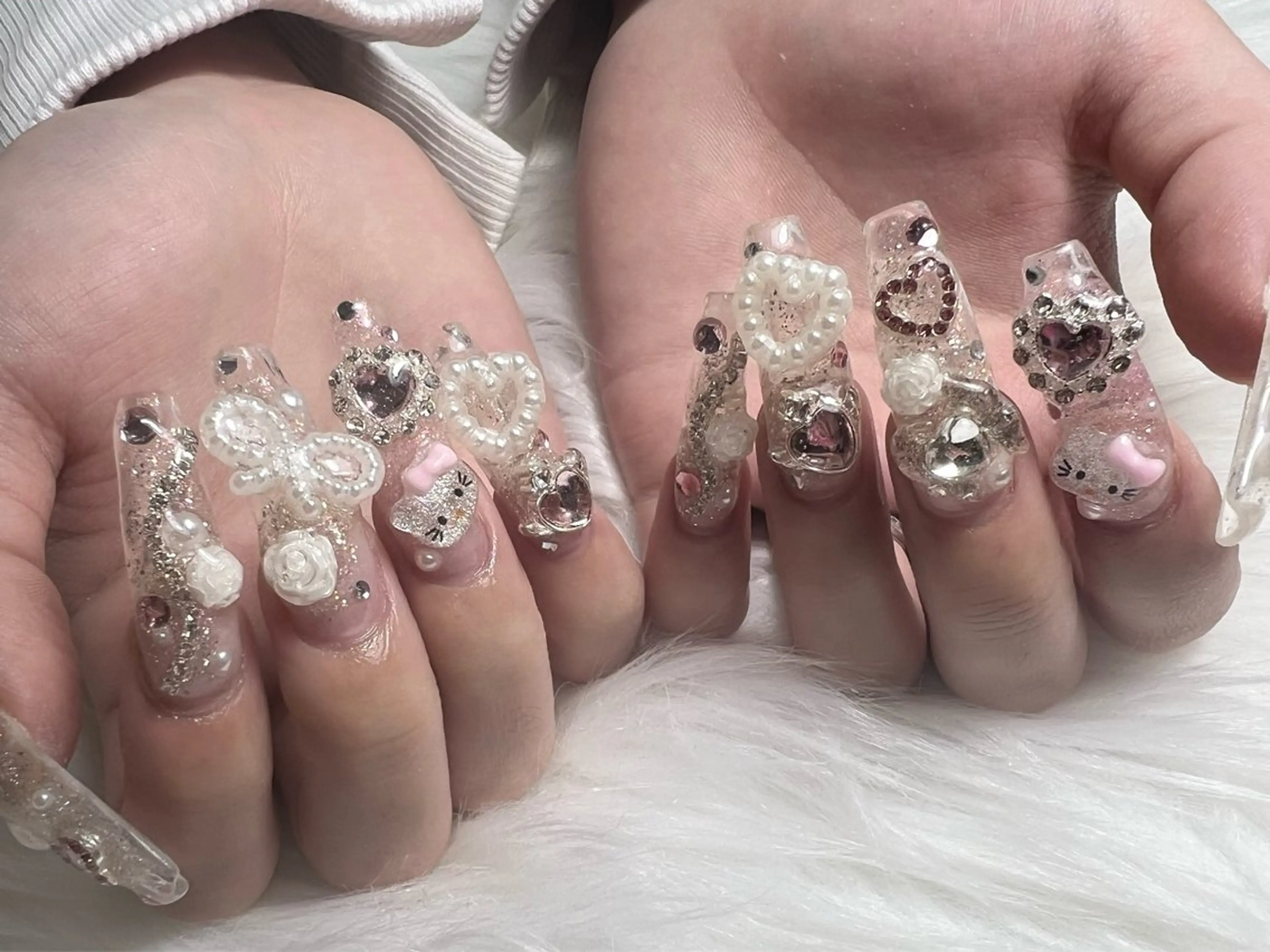 ジェルチップ長さだし10本パーツ付け放題の写真