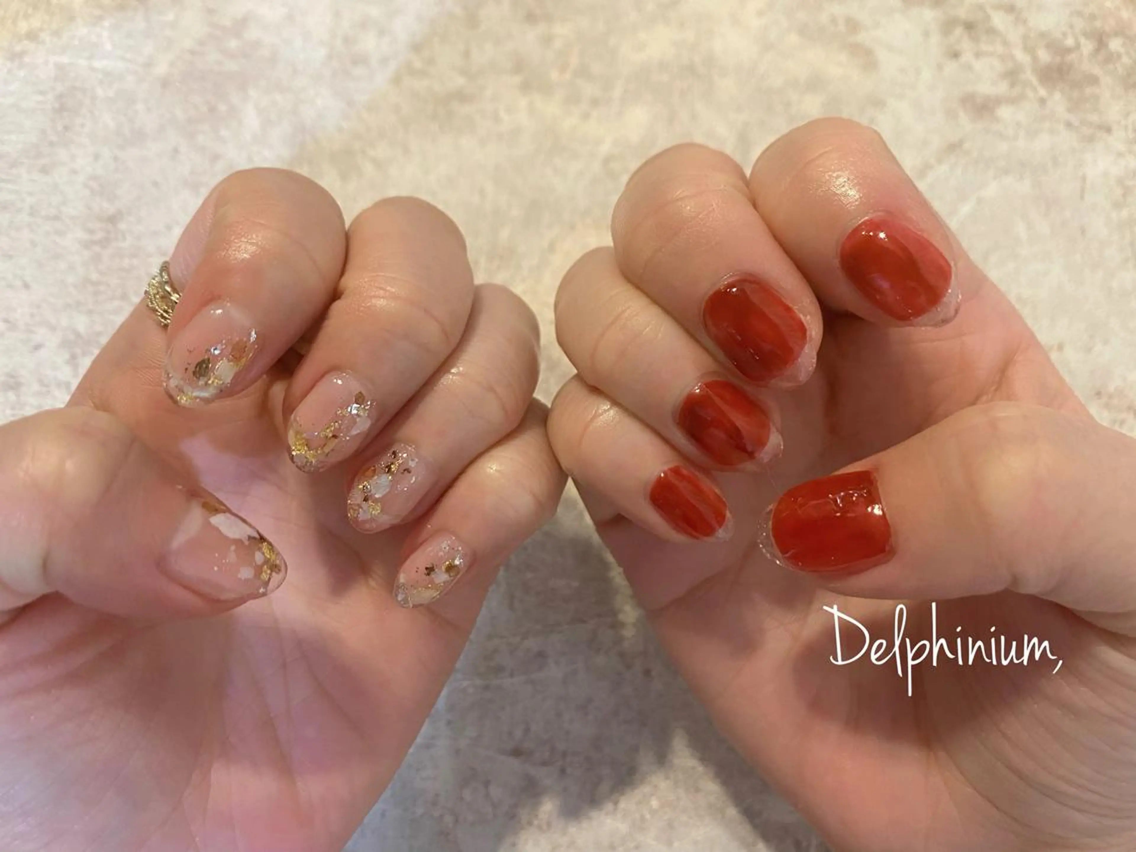 ネイル クリアネイル フレンチネイル ジェルネイル パラジェル 岡本 友恵のネイルデザイン