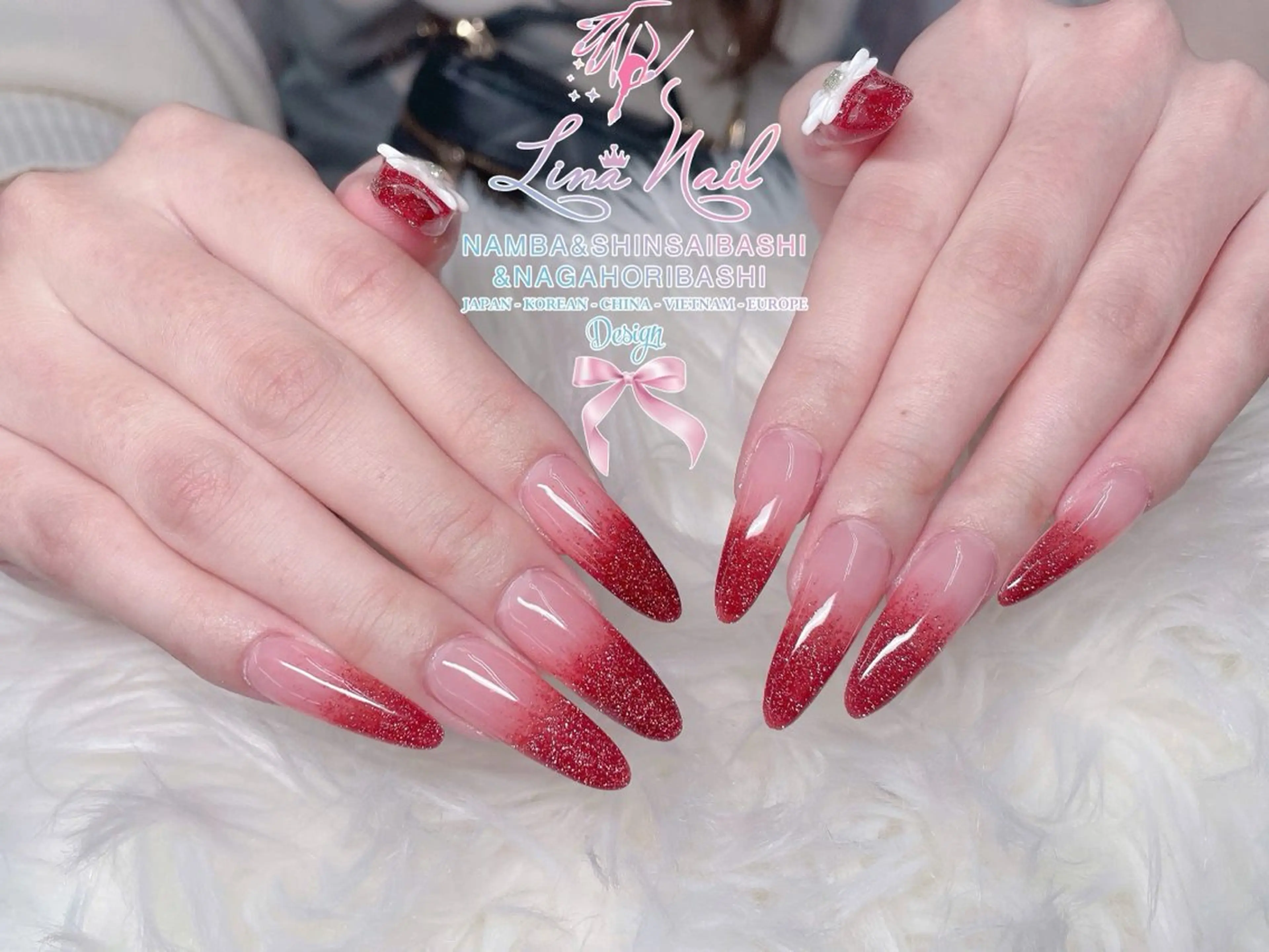 ネイル チークネイル 桜ネイル フラッシュネイル フットネイル ジェルネイル ハンドネイル 79LINA NAIL 心斎橋店所属・リナネイル アメ村心斎橋店のネイルデザイン