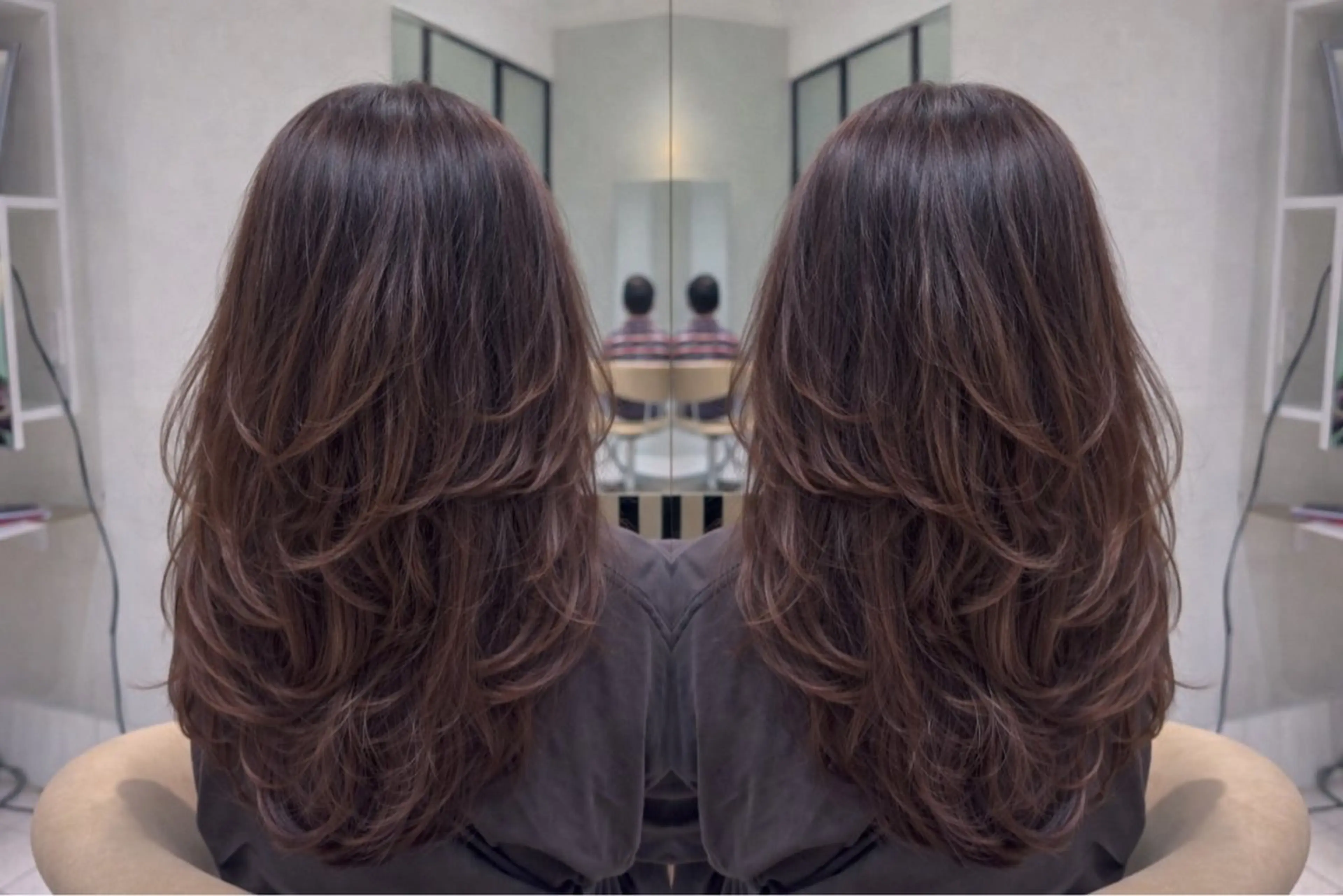 🌷レイヤーカット＋内部補修トリートメントコース（ミディアムスタイル）🌷の写真