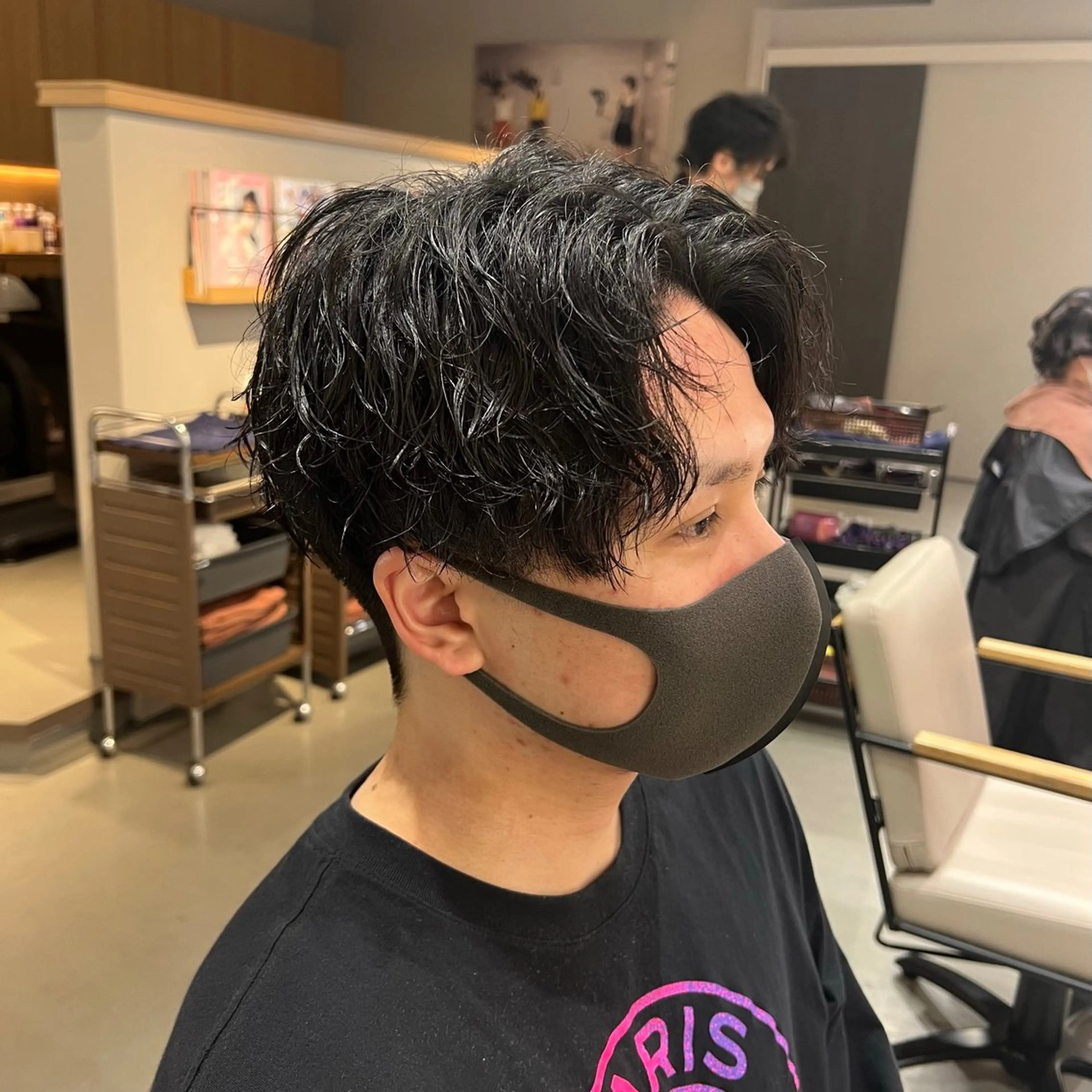 ショート パーマ メンズ カット パーマ unopulir Vamos店所属・梅田茶屋町メンズ 専門美容師 山元一平のヘアスタイル