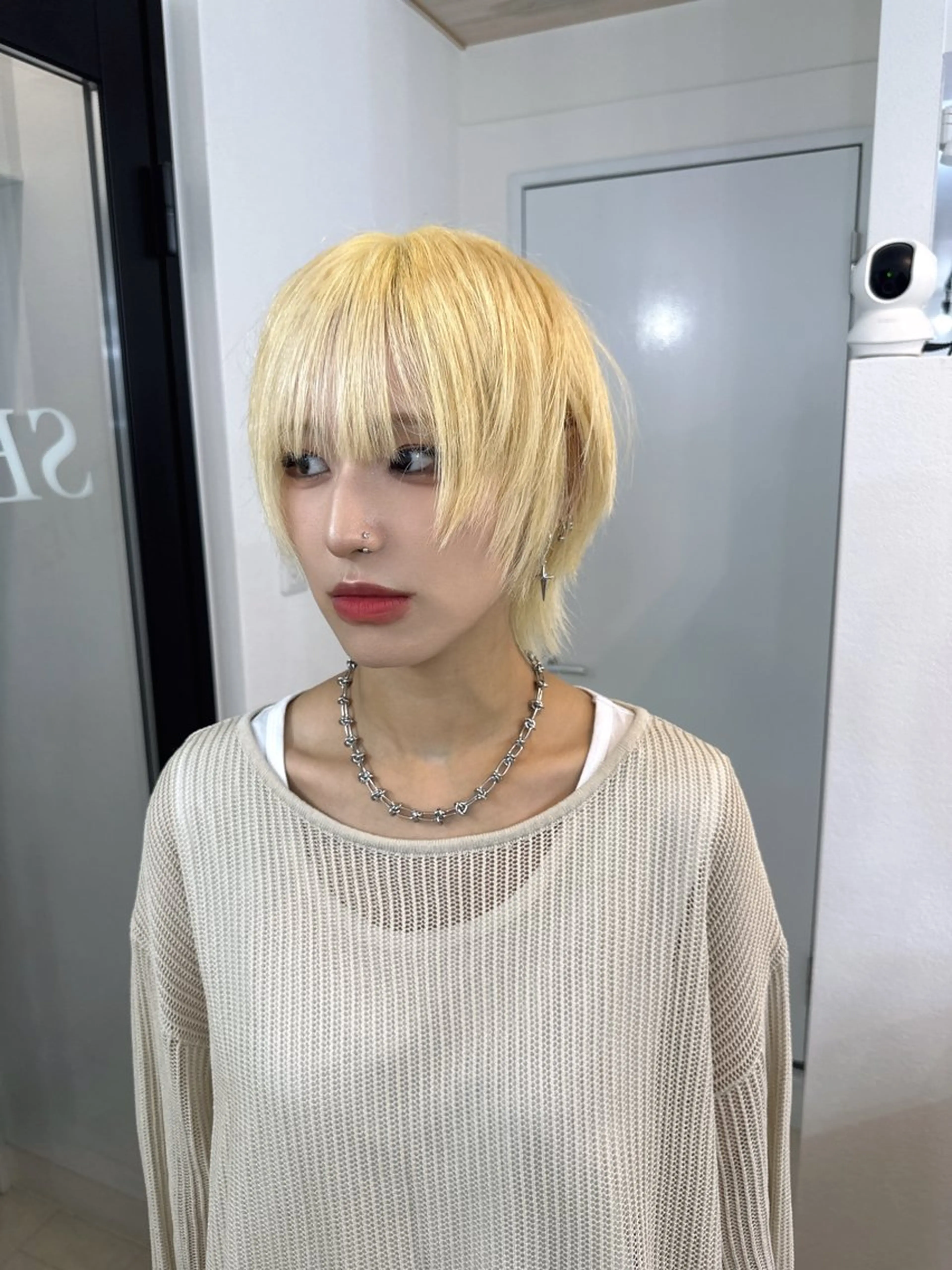 ショート カラー シールエクステ ブロンド デザインカラー ハイトーンカラー インナーカラー SEDEAL所属・ハイトーン/エクステ 韓国風/y2kカイラのヘアスタイル