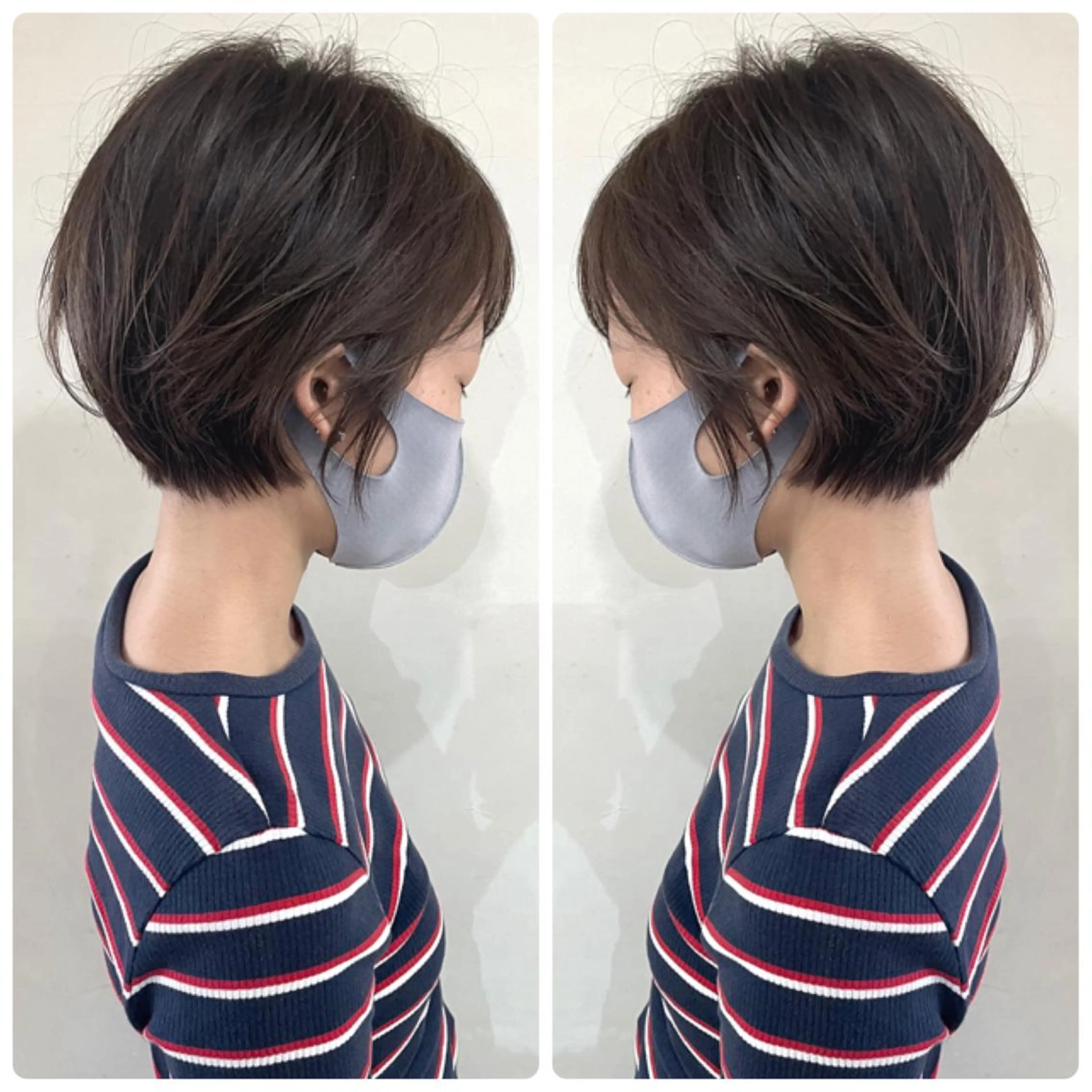 ショート カラー ショートボブ ハンサムショート 丸みショート デザインカラー ハイライトカラー カット ヘアカラー 京都大人女性ショート 徒歩1分/秋山のヘアスタイル