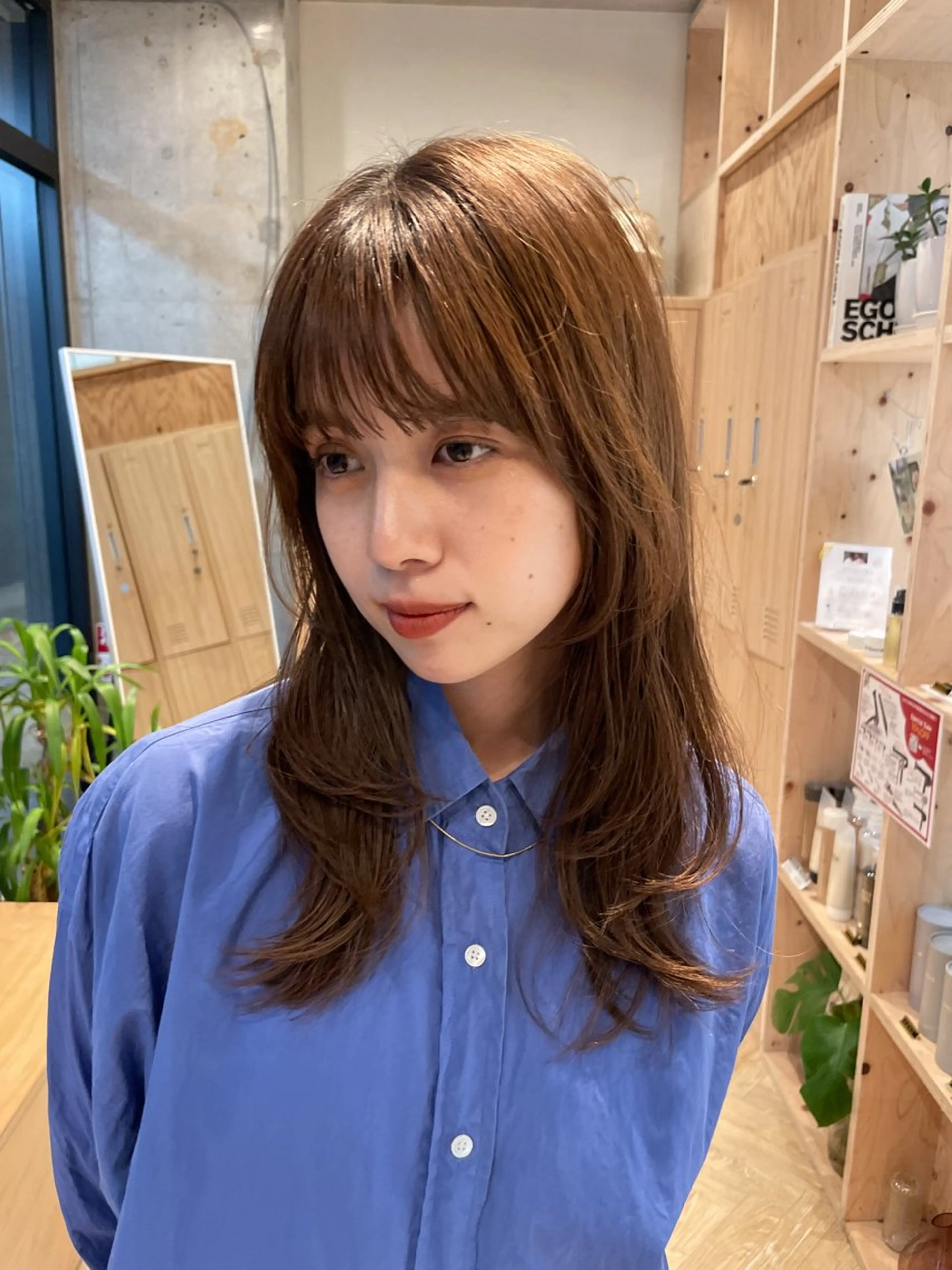 セミロング カット ヘアカラー トリートメント 似合わせ/ベージュ /レイヤー/りほ🤍のヘアスタイル