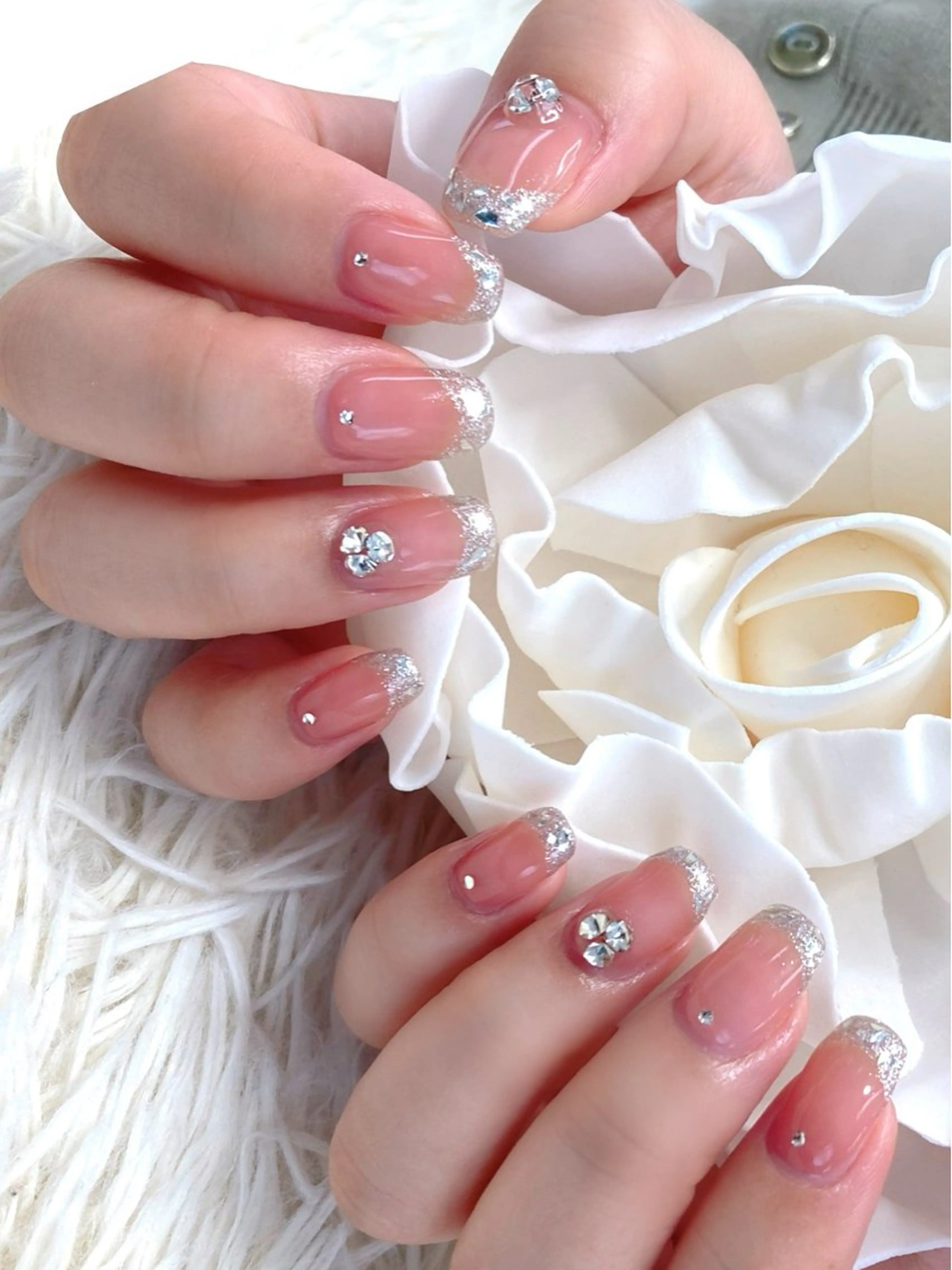 ネイル フレンチネイル ガラスフレンチ Lianネイル 寛子Lianのネイルデザイン