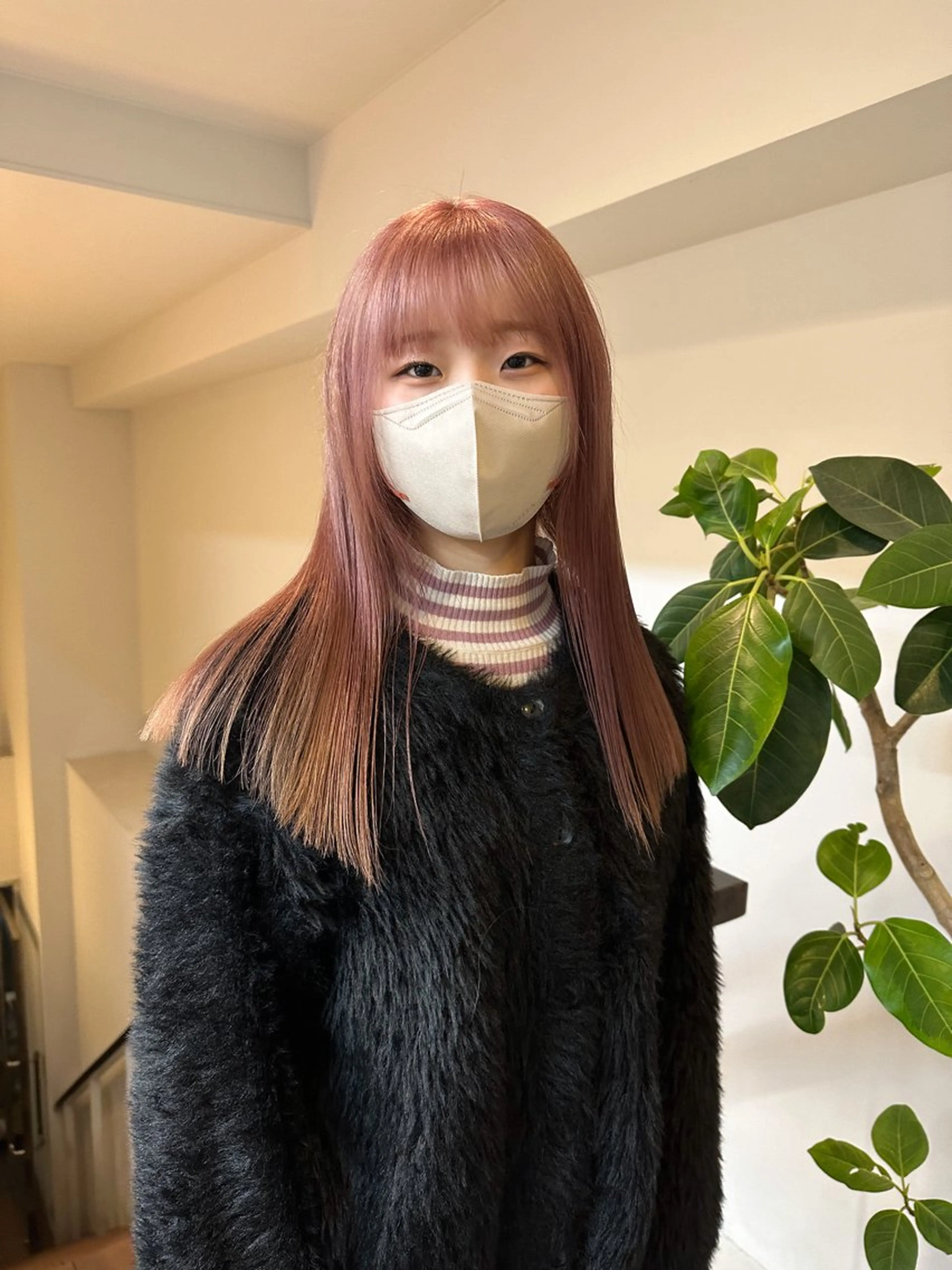 ミディアム カラー ベージュカラー ピンクカラー ピンクベージュ Cinq所属・ハイライト🌟/ ボブ/豊田のヘアスタイル