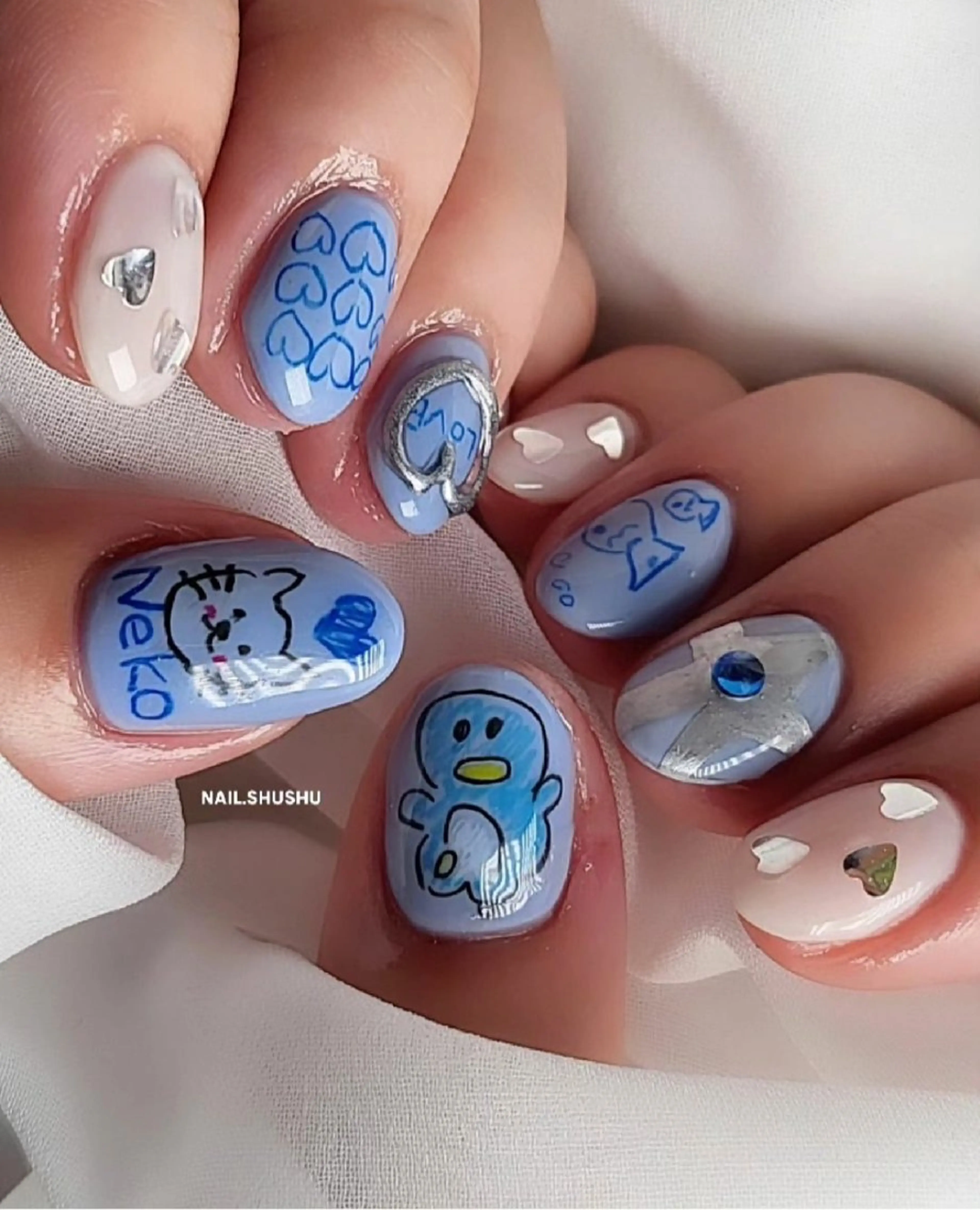 ネイル 持ち込み ニュアンスネイル ワンカラーネイル シンプルネイル 夏ネイル 3dパーツ/流行り 👧shushu❤️のネイルデザイン