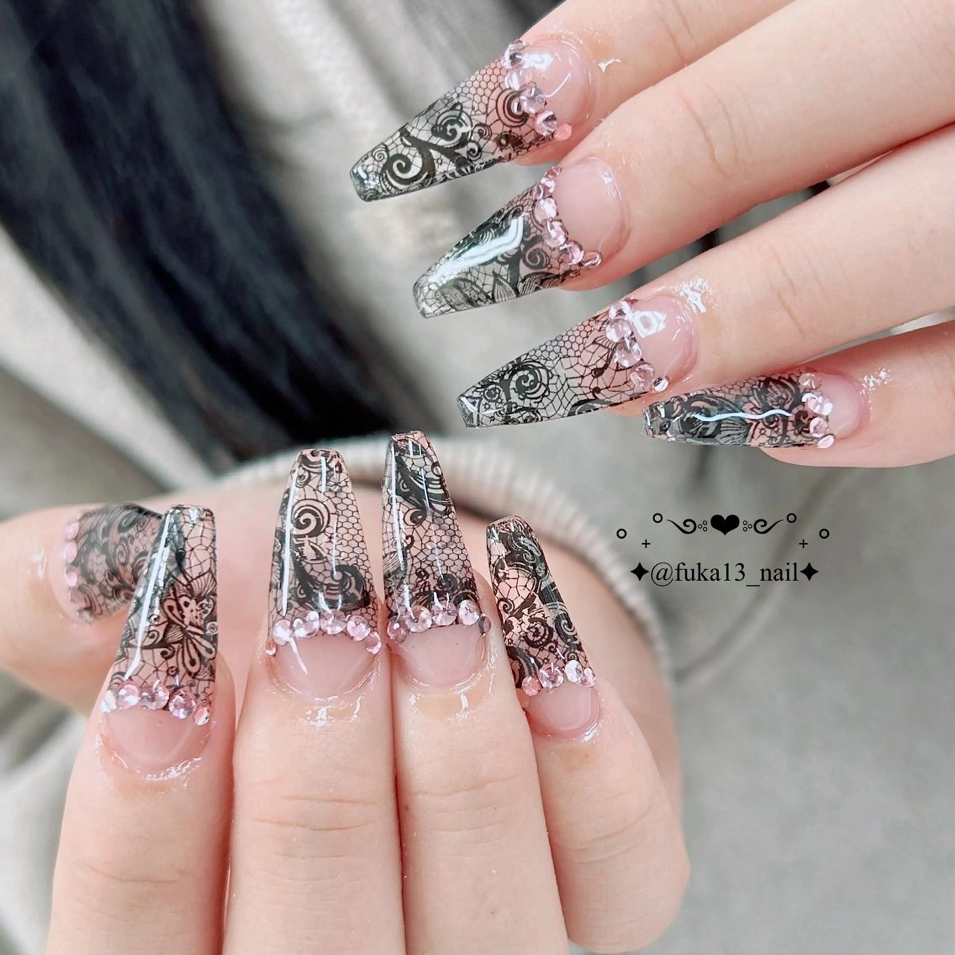 ネイル フレンチネイル 韓国ネイル レース スカルプネイル ハンドネイル ネイルサロンAnela【アネラ】所属・Nail♡Fuka. /1月予約受付中のネイルデザイン