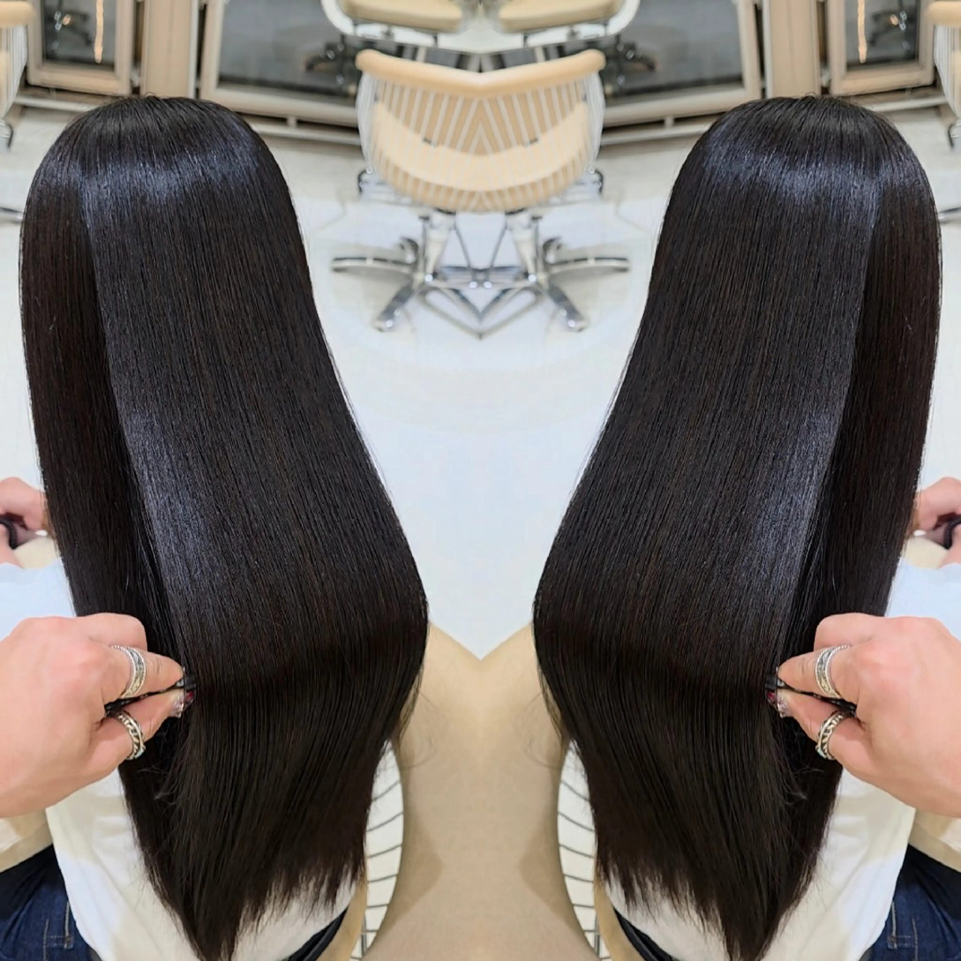 ロング ヘアカラー トリートメント ✨弱酸性縮毛矯正✨ ✨髪質改善✨hiroのヘアスタイル