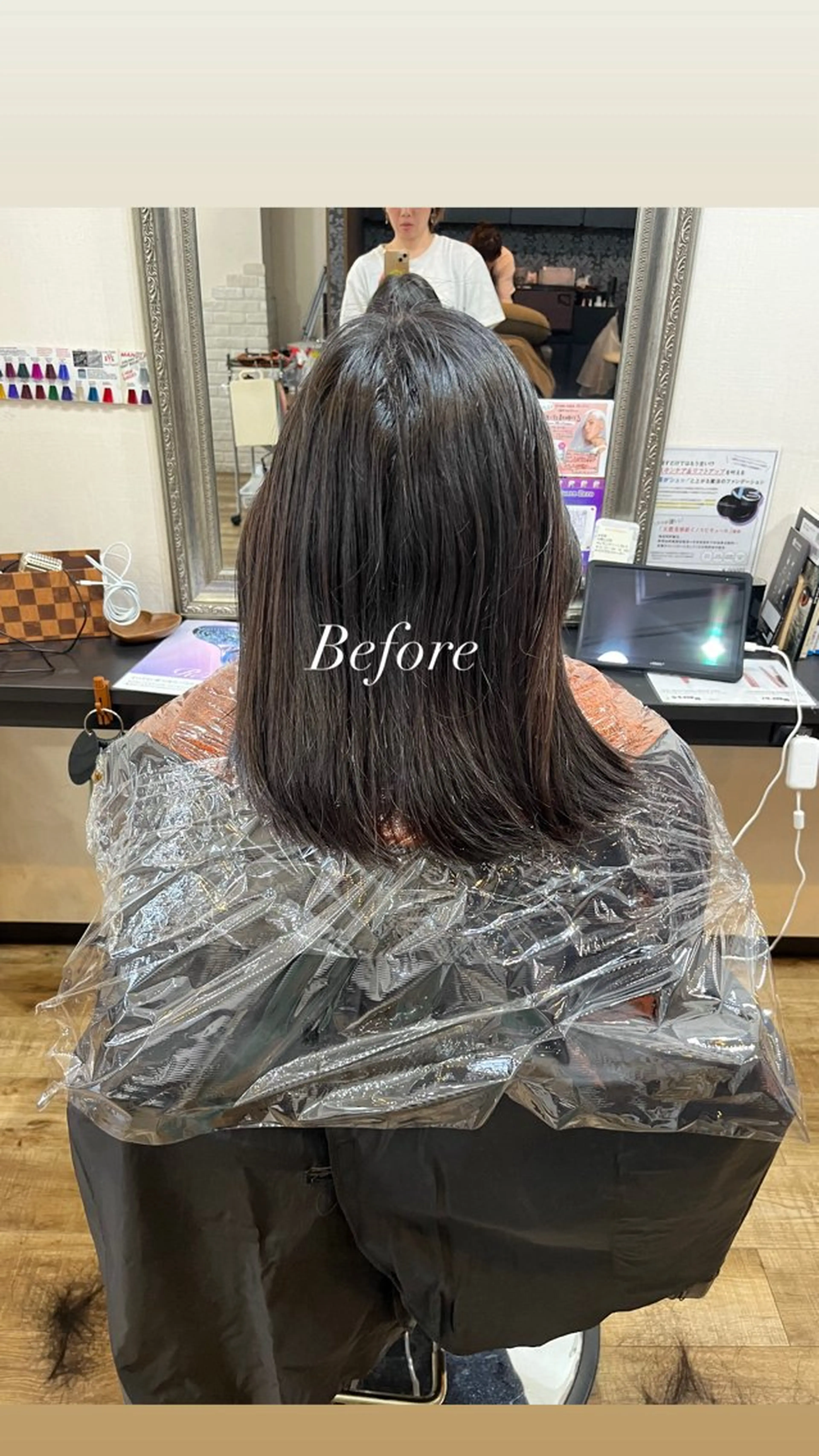 ミディアム カラー シールエクステ 黒髪 ブリーチ グレージュ エクステ ヘアカラー トリートメント エクステ きむえり/髪質改善 /セット/カラーのヘアスタイル