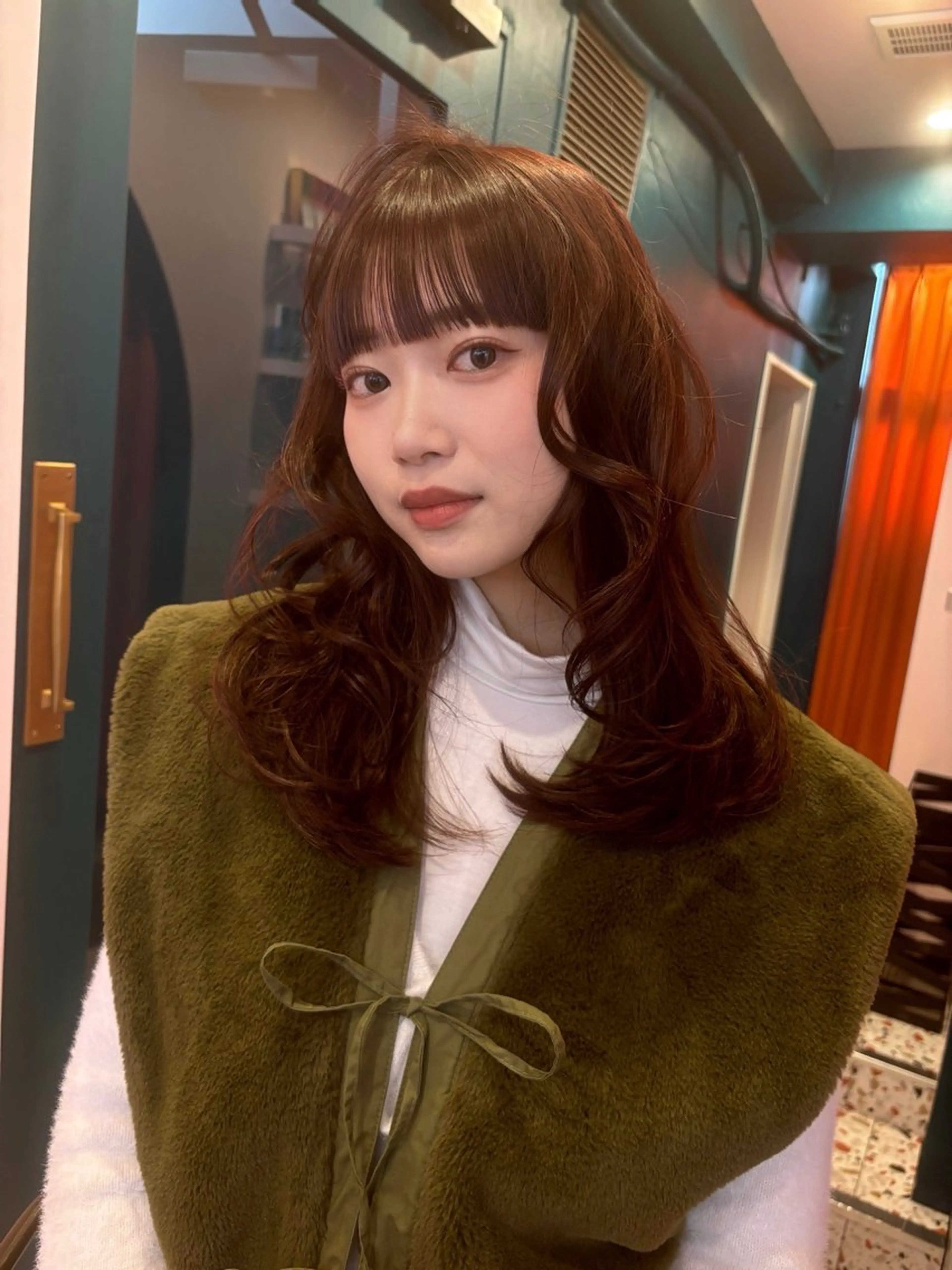 カラー 🐰チナ🐰 暖色ベージュ/顔周りのヘアスタイル