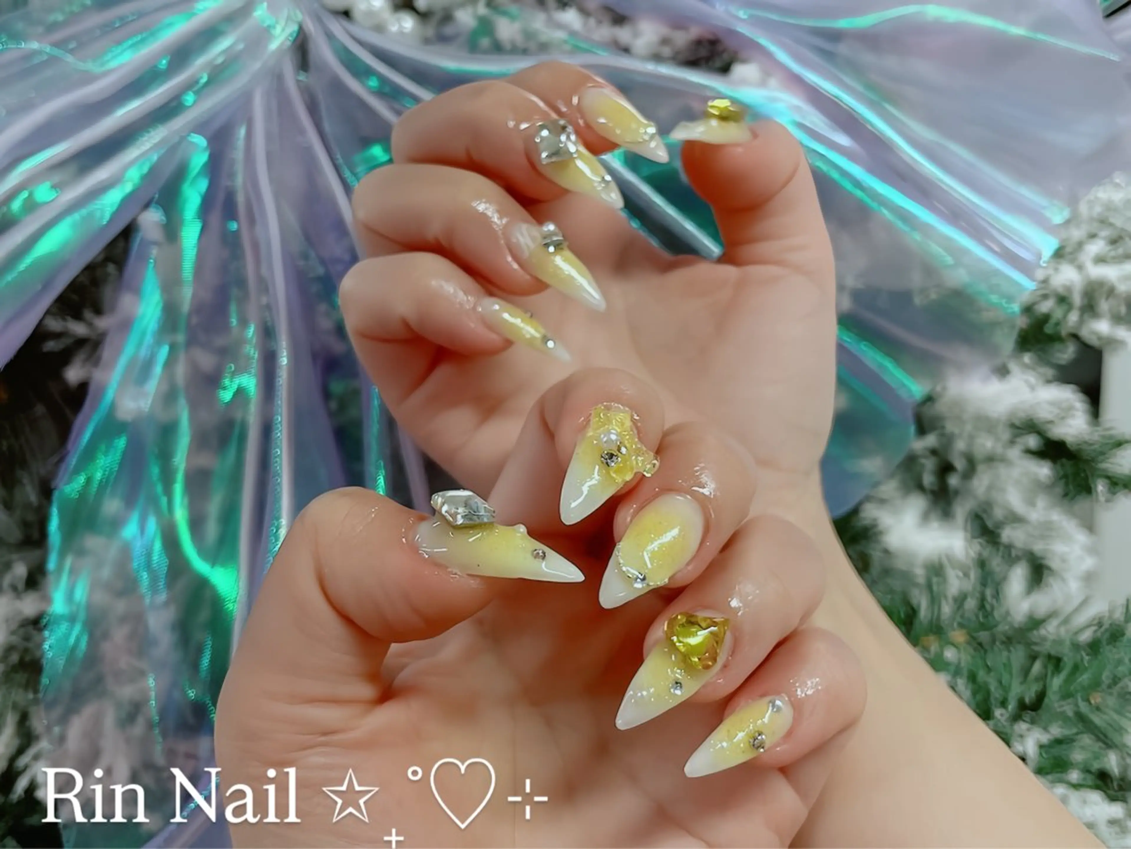 ネイル べっ甲ネイル チークネイル フラッシュネイル フラワーネイル フットネイル ハンドネイル Rin Nail Shinokuboのネイルデザイン