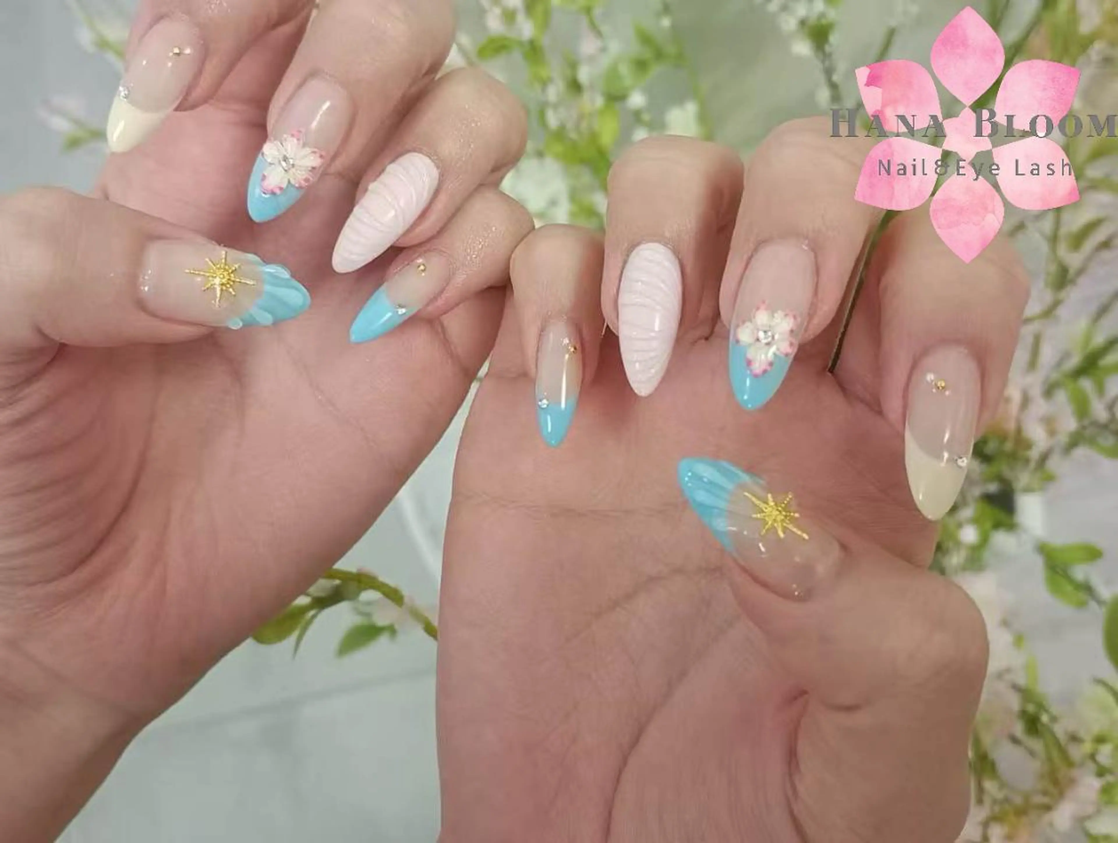 ネイル チークネイル 長さ出し フレンチネイル ジェルネイル マグネットネイル ハンドネイル ハンドケア Hana Bloom Nail 渋谷道玄坂のネイルデザイン