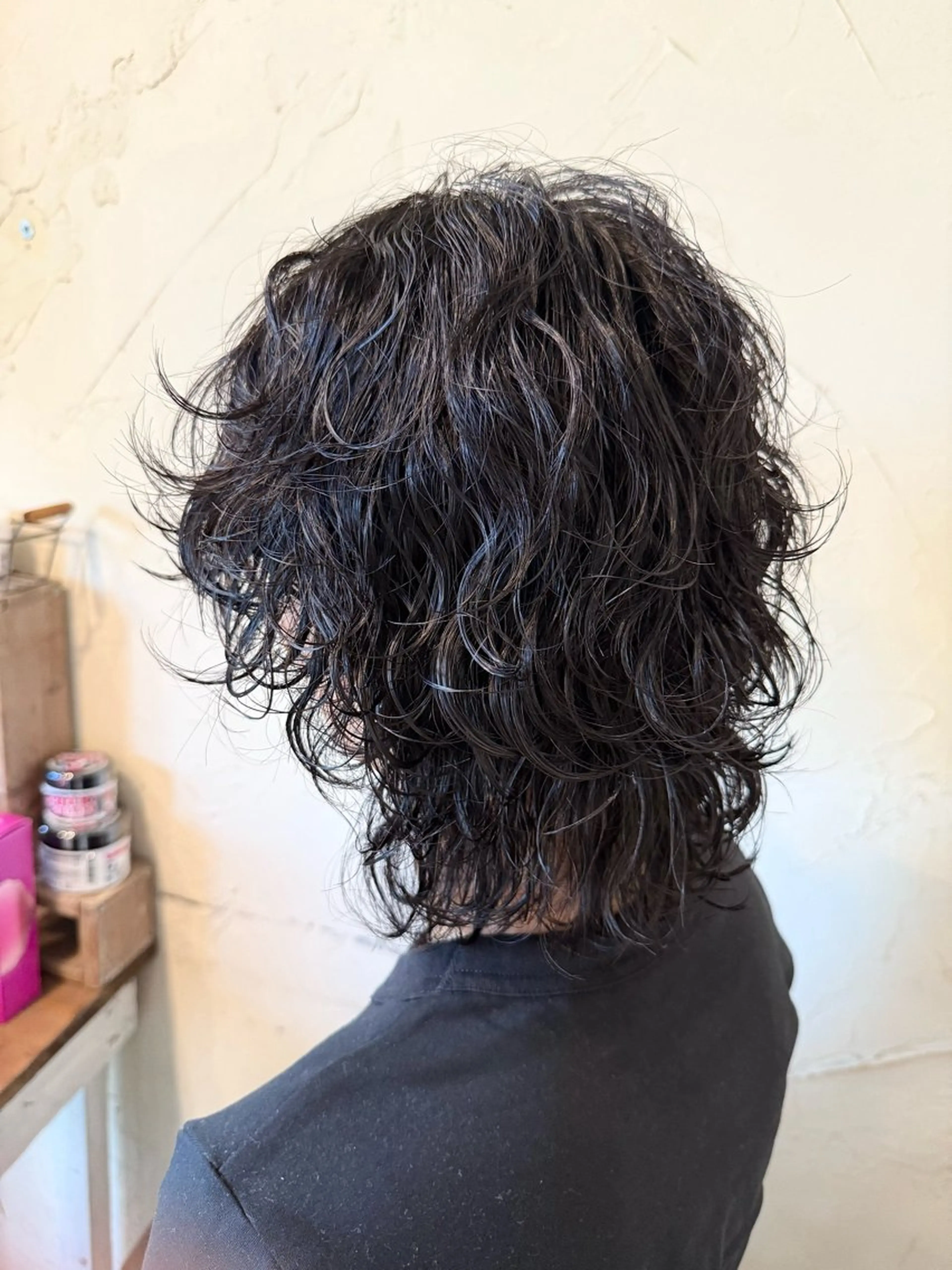 ミディアム パーマ ミディアムパーマ ウルフカット カット パーマ メンズ特化/パーマ指 名No.1/百瀬太郎のヘアスタイル