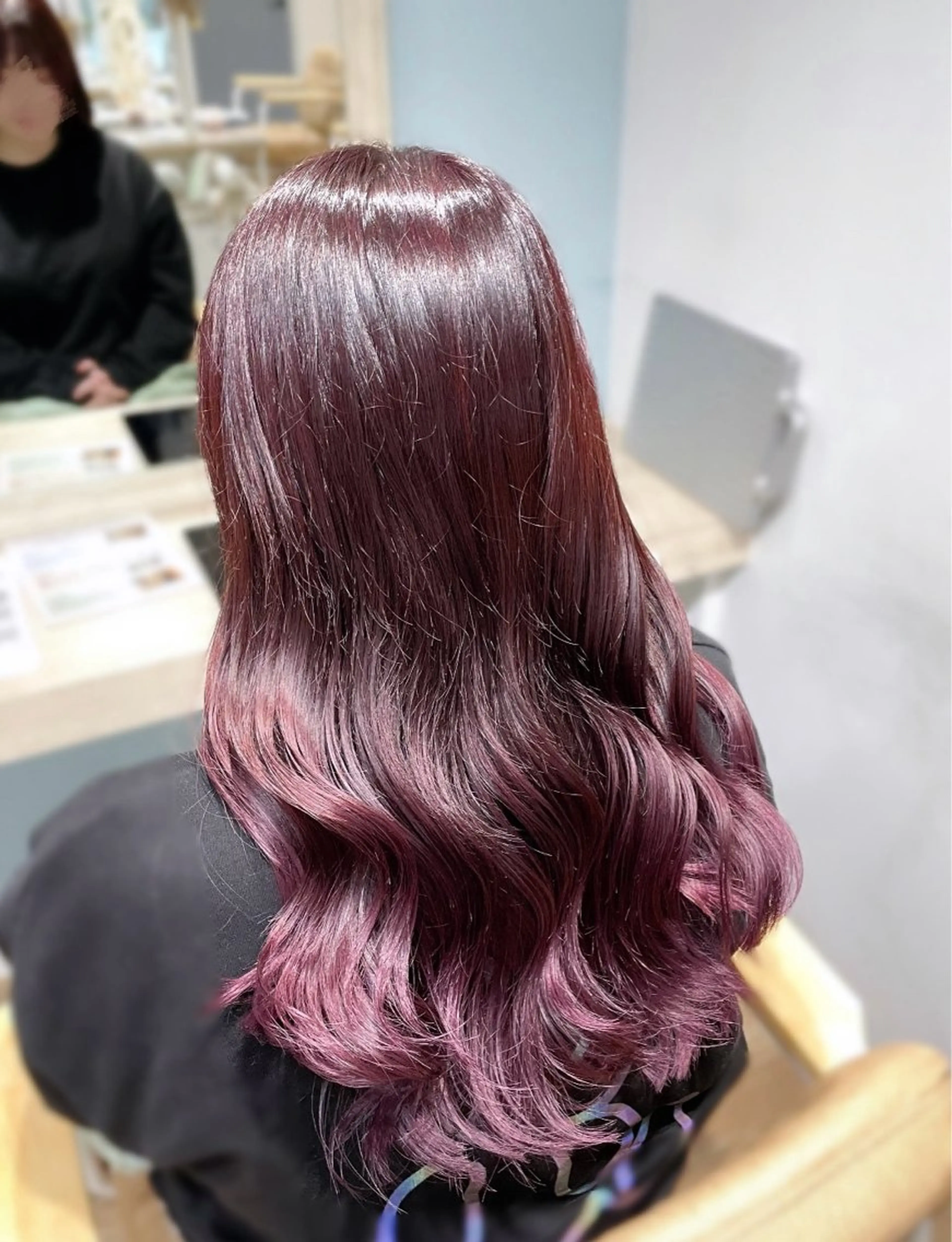 ロング カット ヘアカラー トリートメント ピンク・ラベンダー/ レイヤー/NANAのヘアスタイル